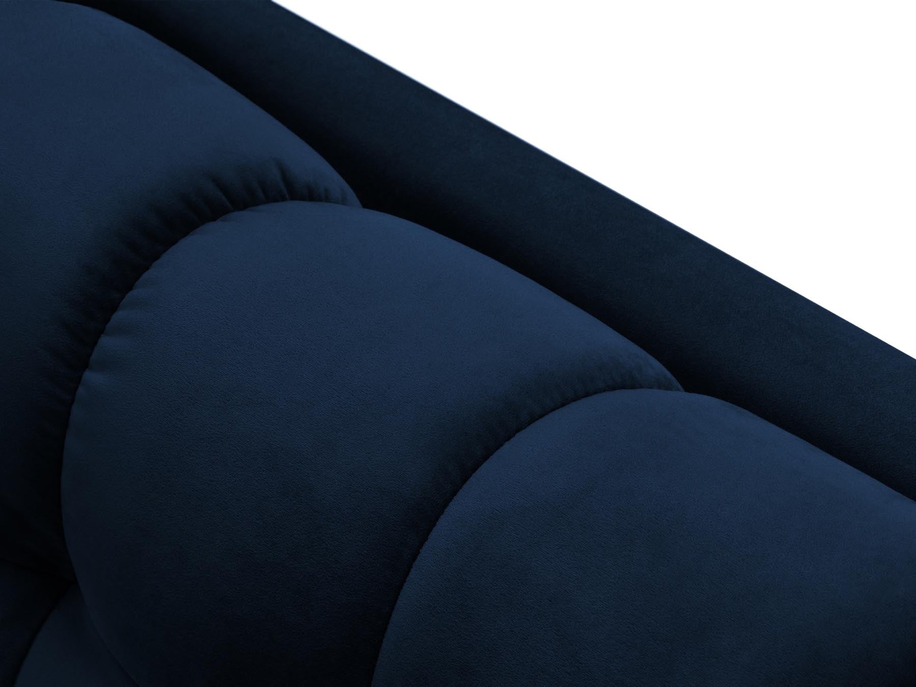 Moderne linke Chaise Longue Bali in Royal Blue-Bluvel, perfekt für gemütliche Leseecken und stilvolle Einrichtungskonzepte.