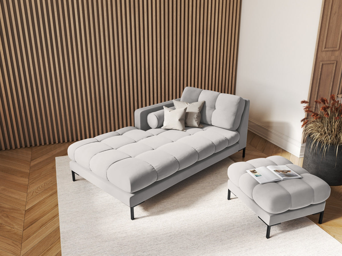 1-Sitzer Chaise Longue links Bali in Silver-Bluvel präsentiert im Onlineshop von KAQTU Design AG. Modulares Sofa ist von Cosmopolitan Design