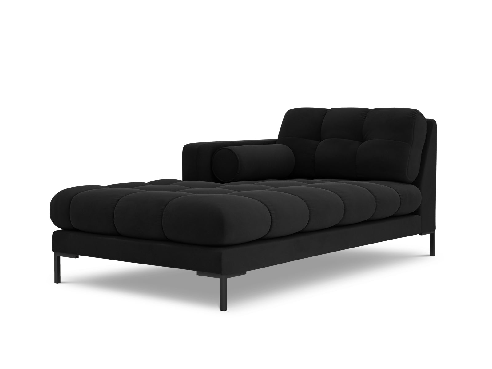 1-Sitzer Chaise Longue links Bali in Black-Bluvel präsentiert im Onlineshop von KAQTU Design AG. Modulares Sofa ist von Cosmopolitan Design