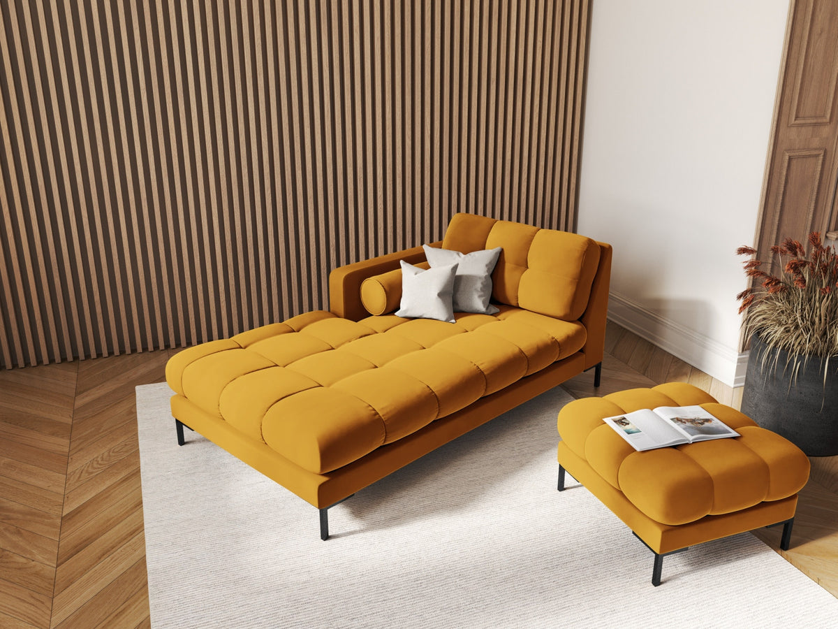 1-Sitzer Chaise Longue links Bali in Yellow-Bluvel präsentiert im Onlineshop von KAQTU Design AG. Modulares Sofa ist von Cosmopolitan Design