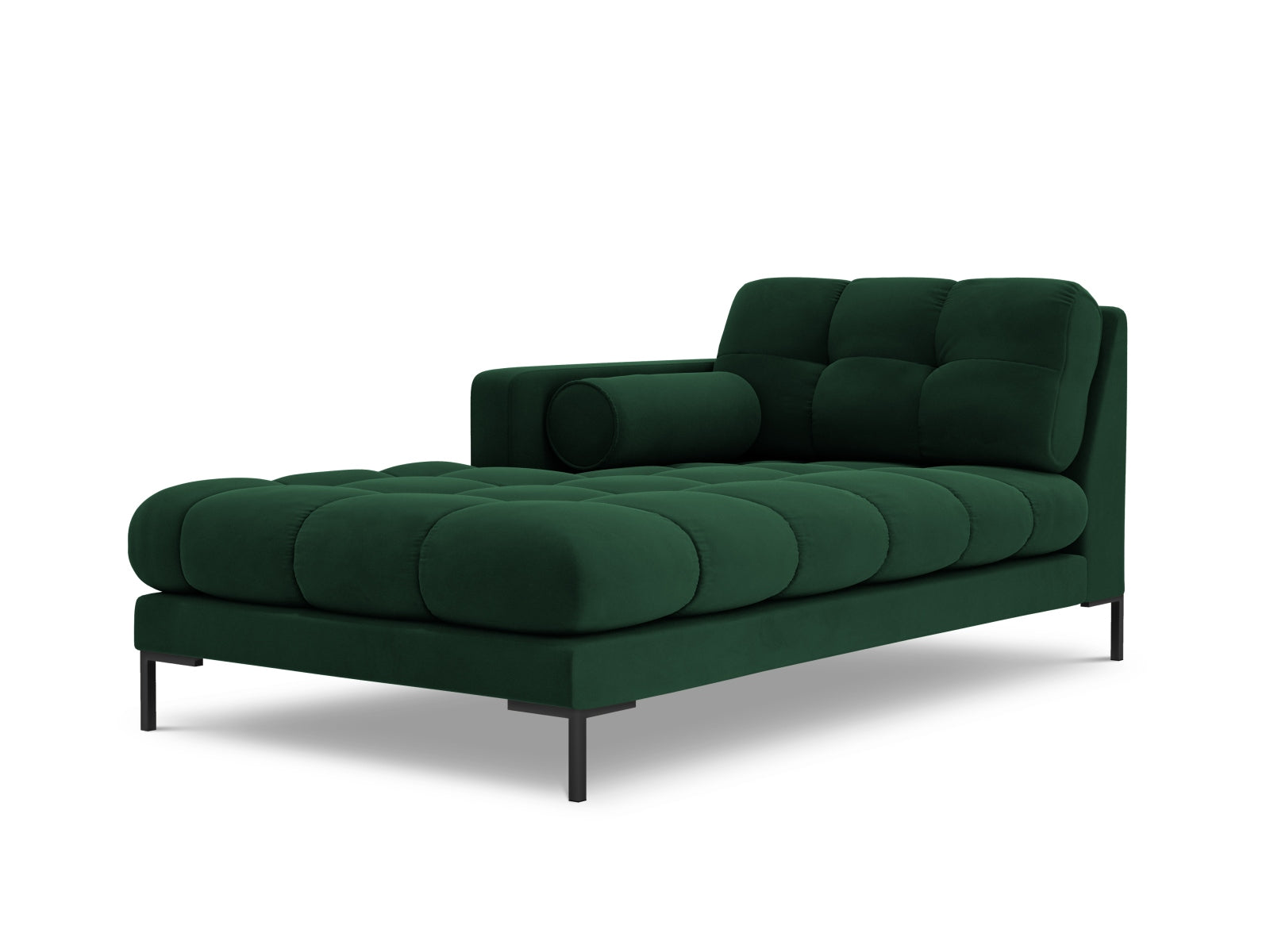 1-Sitzer Chaise Longue links Bali in Bottle Green-Bluvel präsentiert im Onlineshop von KAQTU Design AG. Modulares Sofa ist von Cosmopolitan Design