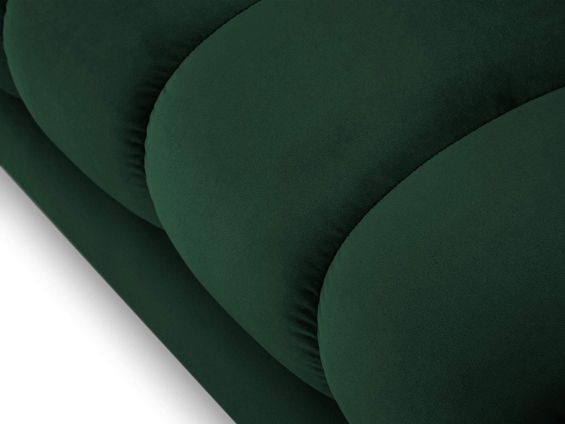 Stilvolle linke Chaise Longue Bali in tiefem Flaschengrün, perfekt für moderne Wohnkonzepte und flexible Sitzlösungen.