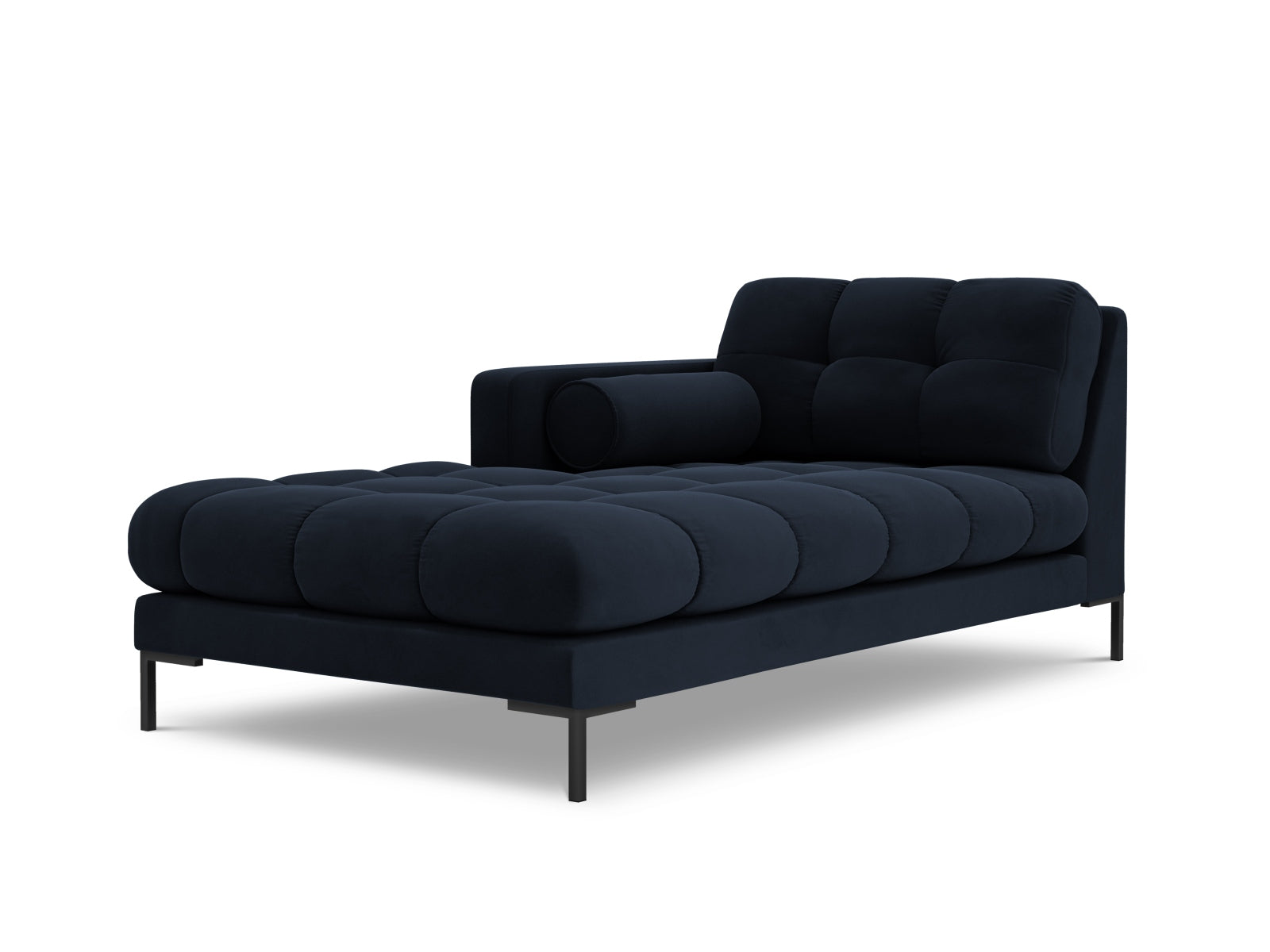 1-Sitzer Chaise Longue links Bali in Dark Blue-Bluvel präsentiert im Onlineshop von KAQTU Design AG. Modulares Sofa ist von Cosmopolitan Design