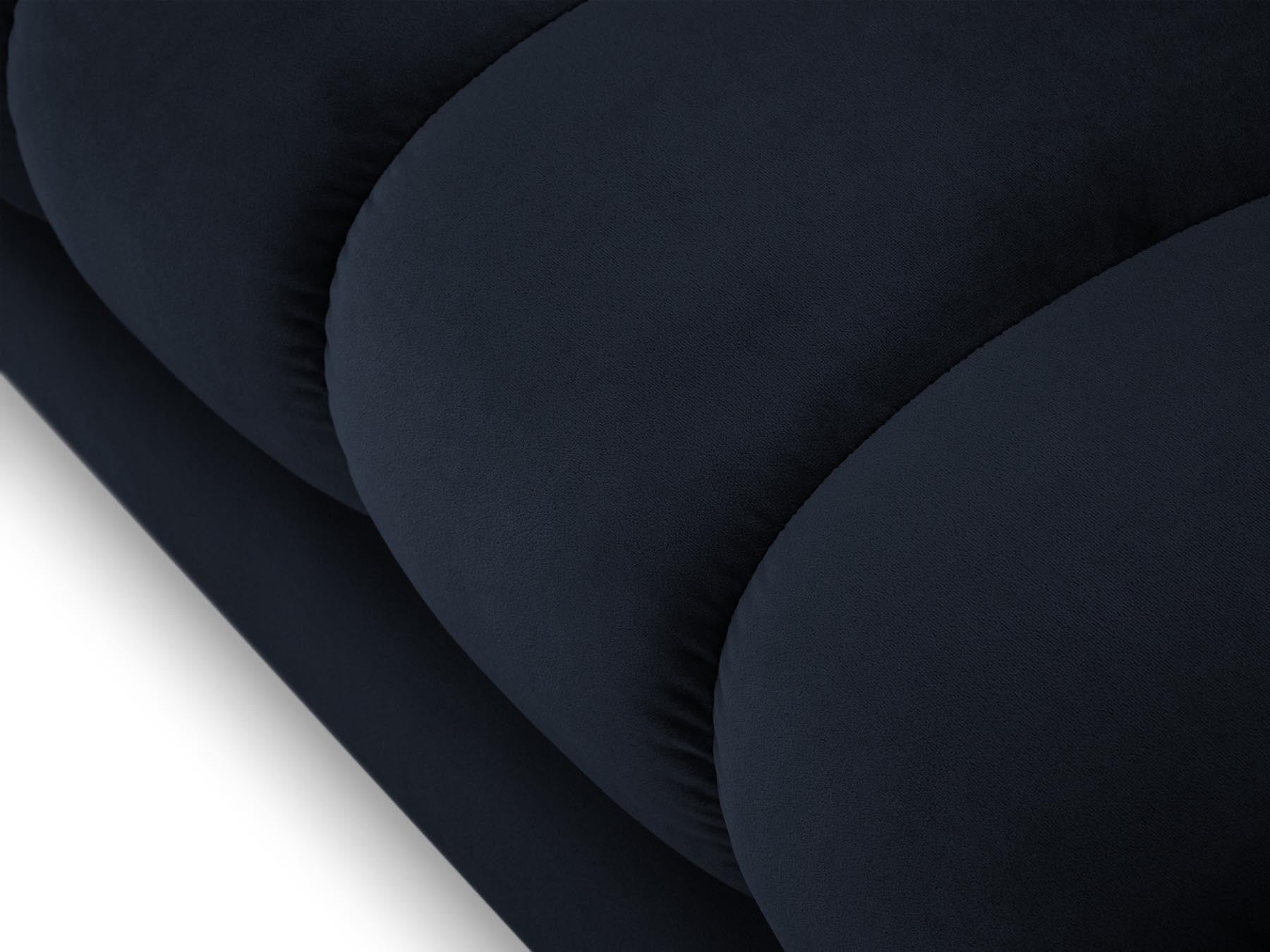 Moderne linke Chaise Longue Bali in tiefem Blau, perfekt für gemütliche Ecken und stilvolle Einrichtung. Teil des modularen Sofas von Cosmopolitan Design.