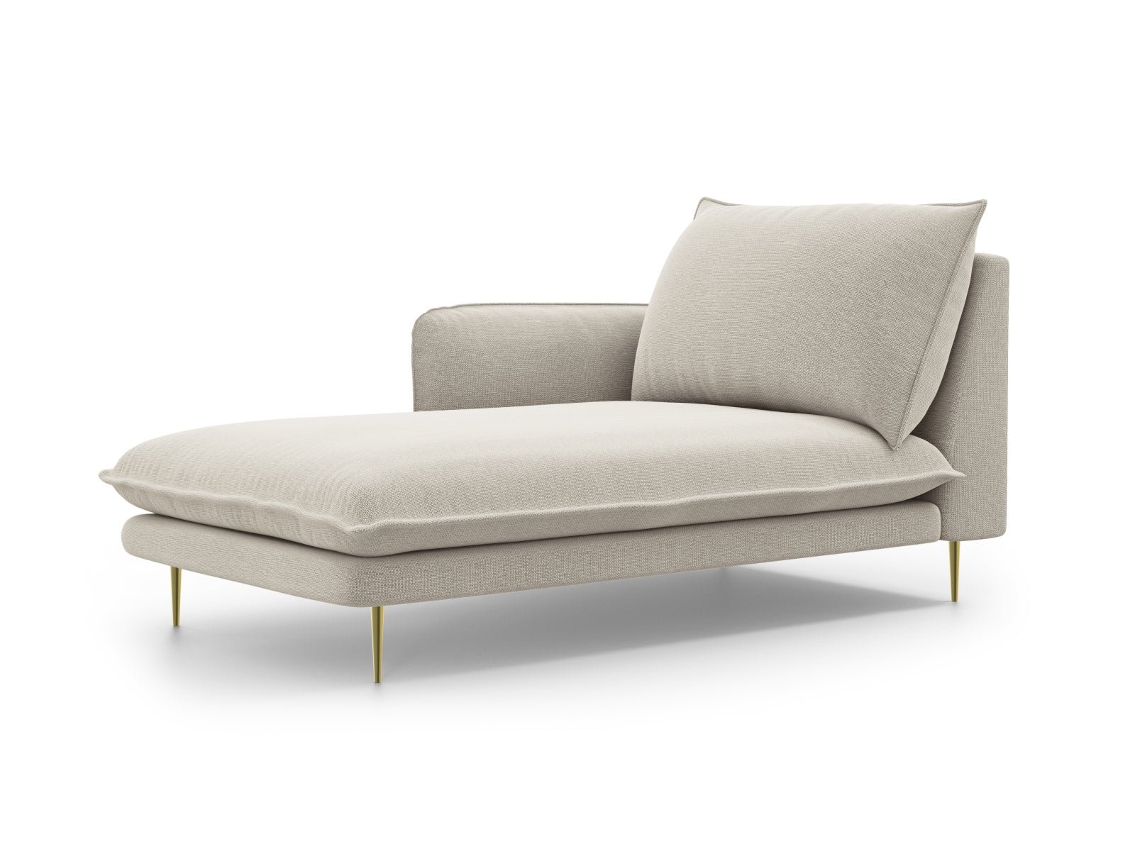 Vienna Sofa Chaise Lounge links 1 Sitz 110cm in Light Beige/Gold präsentiert im Onlineshop von KAQTU Design AG. L-Sofa links ist von Cosmopolitan Design