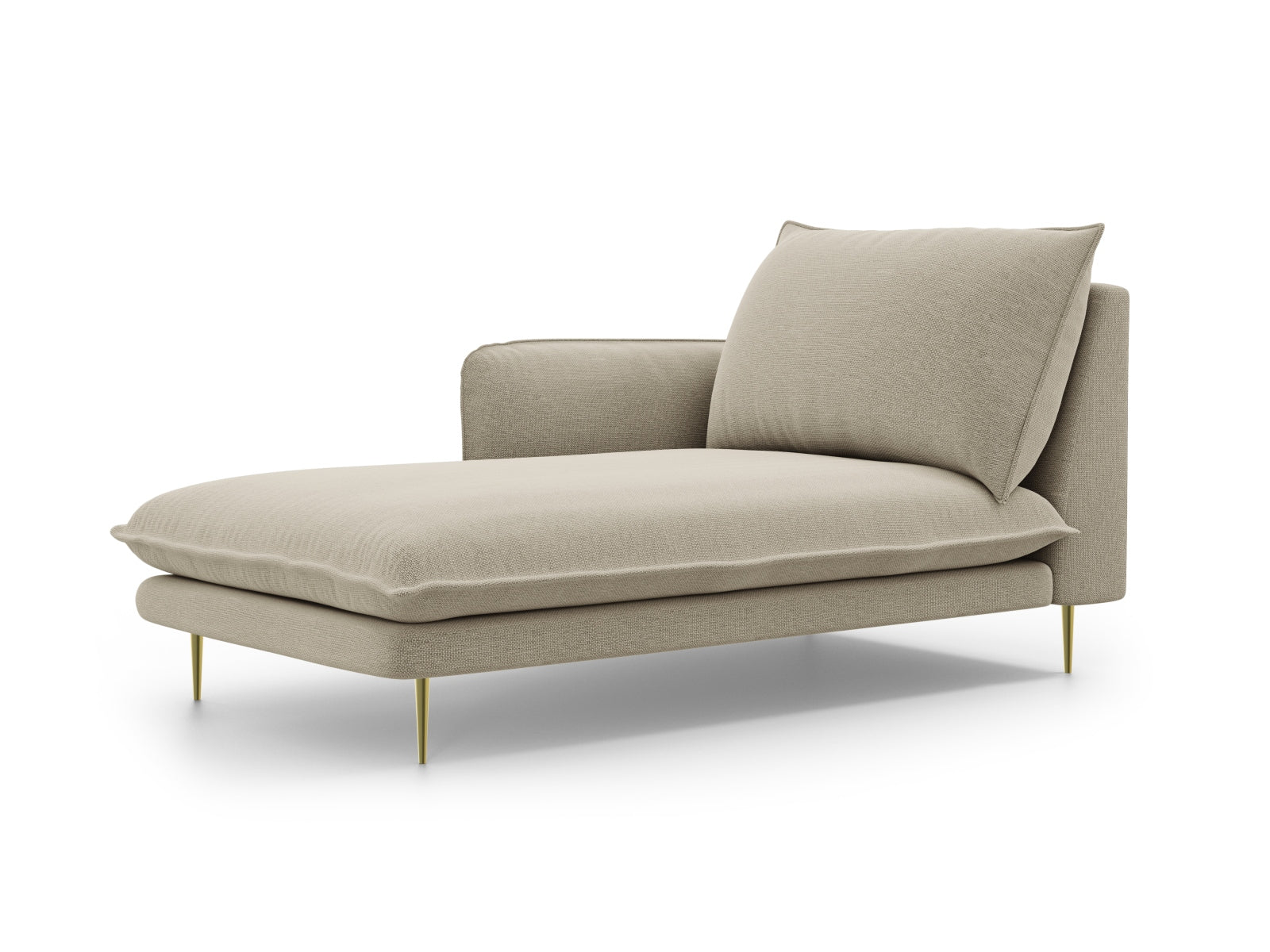 Vienna Sofa Chaise Lounge links 1 Sitz 110cm in Beige/Gold präsentiert im Onlineshop von KAQTU Design AG. L-Sofa links ist von Cosmopolitan Design