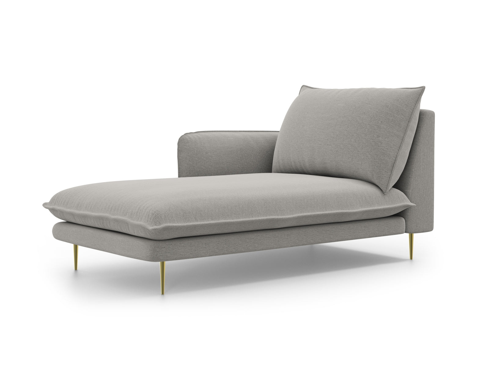 Vienna Sofa Chaise Lounge links 1 Sitz 110cm in Light Grey/Gold präsentiert im Onlineshop von KAQTU Design AG. L-Sofa links ist von Cosmopolitan Design