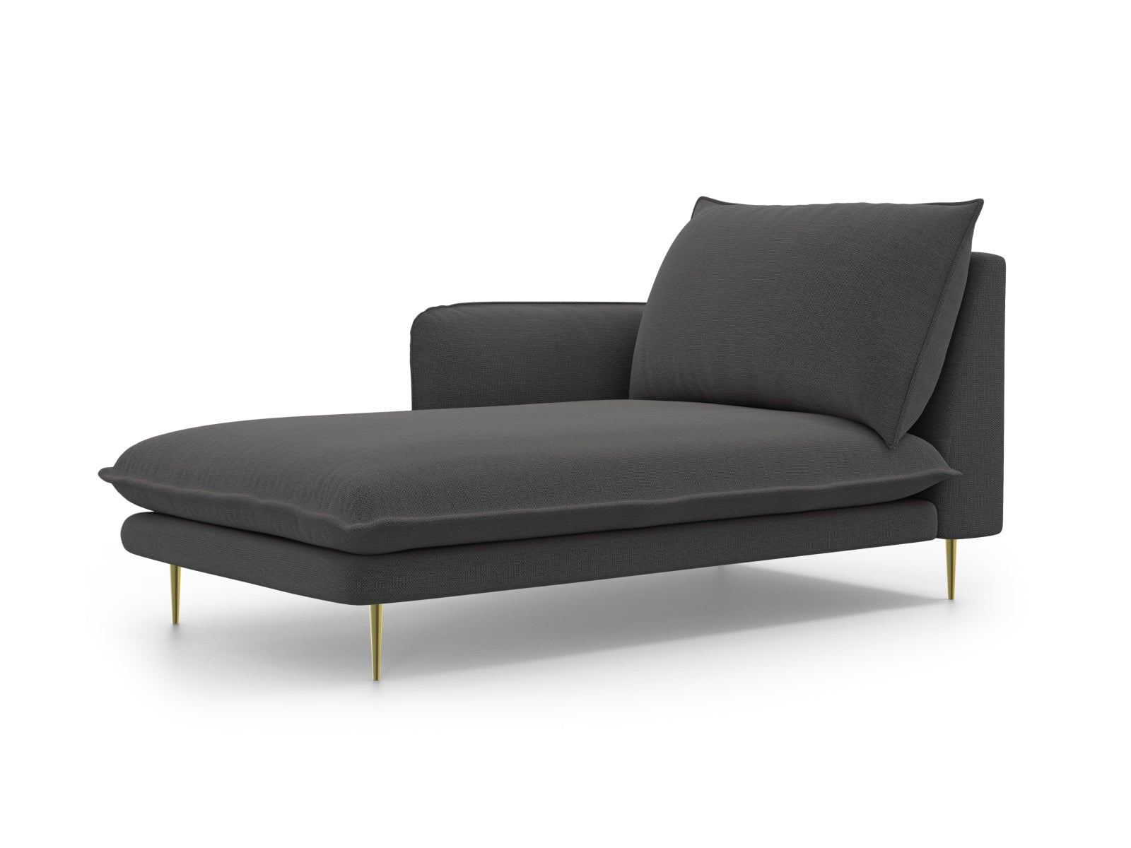 Vienna Sofa Chaise Lounge links 1 Sitz 110cm in Dark Grey/Gold präsentiert im Onlineshop von KAQTU Design AG. L-Sofa links ist von Cosmopolitan Design