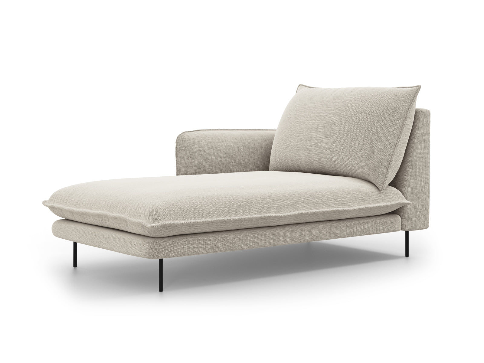 Vienna Sofa Chaise Lounge links 1 Sitz 110cm in Light Beige/Schwarz präsentiert im Onlineshop von KAQTU Design AG. L-Sofa links ist von Cosmopolitan Design