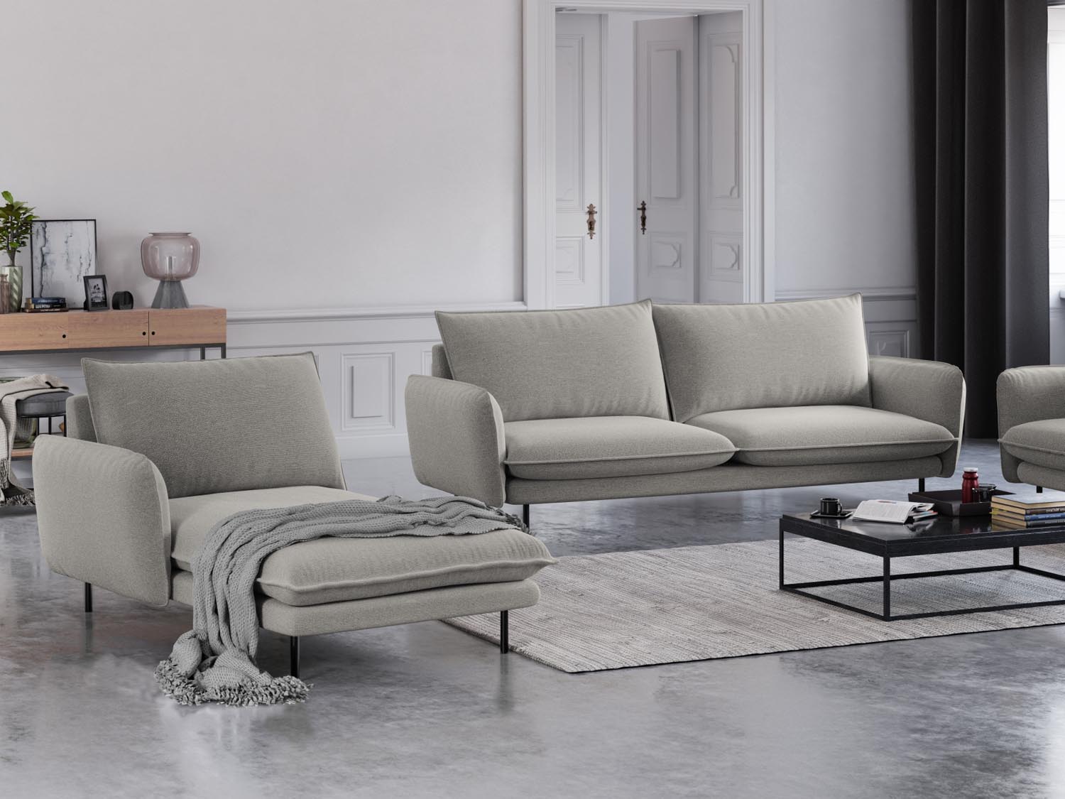 Entdecken Sie das elegante Vienna Sofa Chaise Lounge links von Cosmopolitan Design – Komfort und Stil für Ihr Zuhause in einem modernen Design.