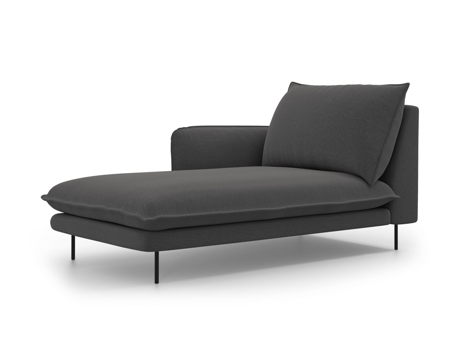 Vienna Sofa Chaise Lounge links 1 Sitz 110cm in Dark Grey/Schwarz präsentiert im Onlineshop von KAQTU Design AG. L-Sofa links ist von Cosmopolitan Design