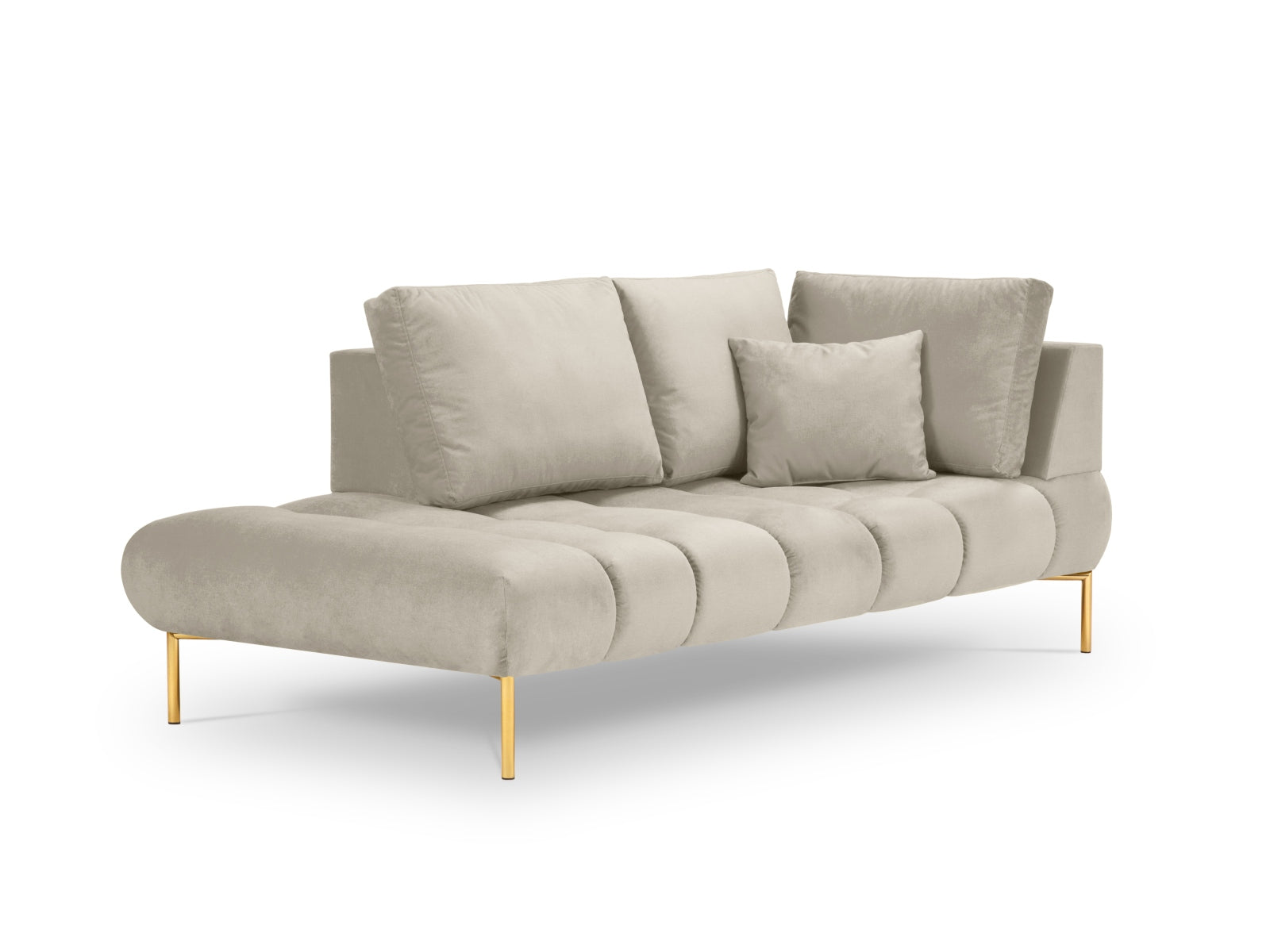Hastings Velour Chaise Longue links 2 Sitzer in Beige präsentiert im Onlineshop von KAQTU Design AG. Modulares Sofa ist von Cosmopolitan Design