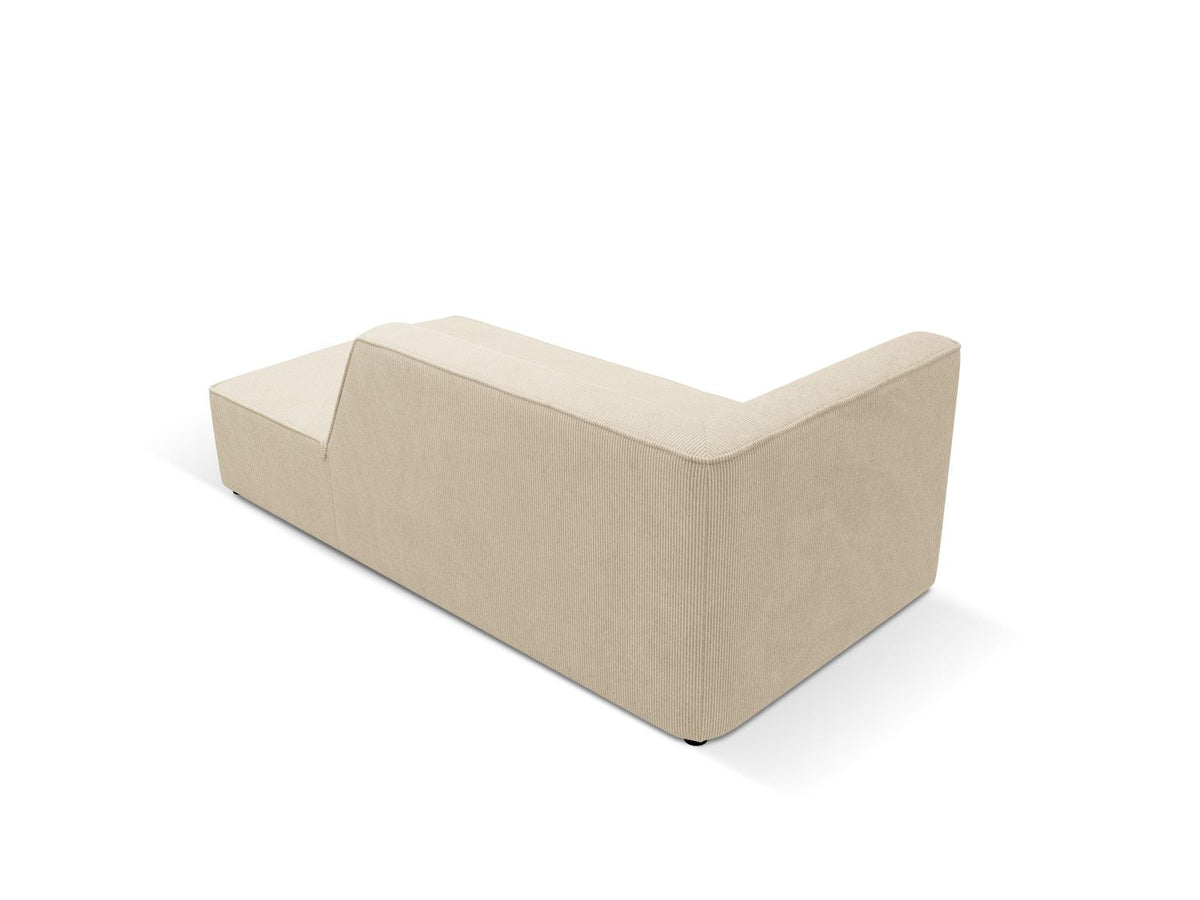 Siena Chaiselongue rechts 1-Sitzer 181cm in Light Beige-Scala mit strukturiertem Cordstoff, Massivholzrahmen und schwarzen Kunststoffbeinen.