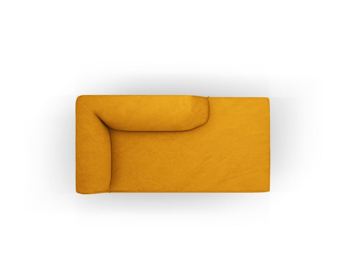 Siena Chaiselongue rechts 1-Sitzer 181cm in Light Beige-Scala mit strukturiertem Cordstoff, Massivholzrahmen und schwarzen Kunststoffbeinen.