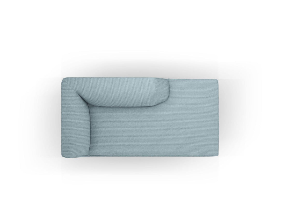 Siena Chaiselongue rechts 1-Sitzer 181cm in Light Beige-Scala mit strukturiertem Cordstoff, Massivholzrahmen und schwarzen Kunststoffbeinen.