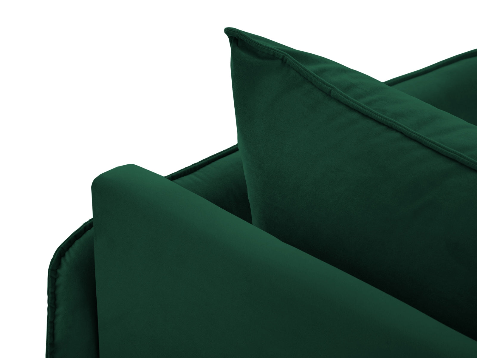 Elegantes Vienna Velour Sofa Chaise Lounge in luxuriösem Flaschengrün, 1 Sitz, 110 cm, ideal für stilvolle Wohnräume von Cosmopolitan Design.