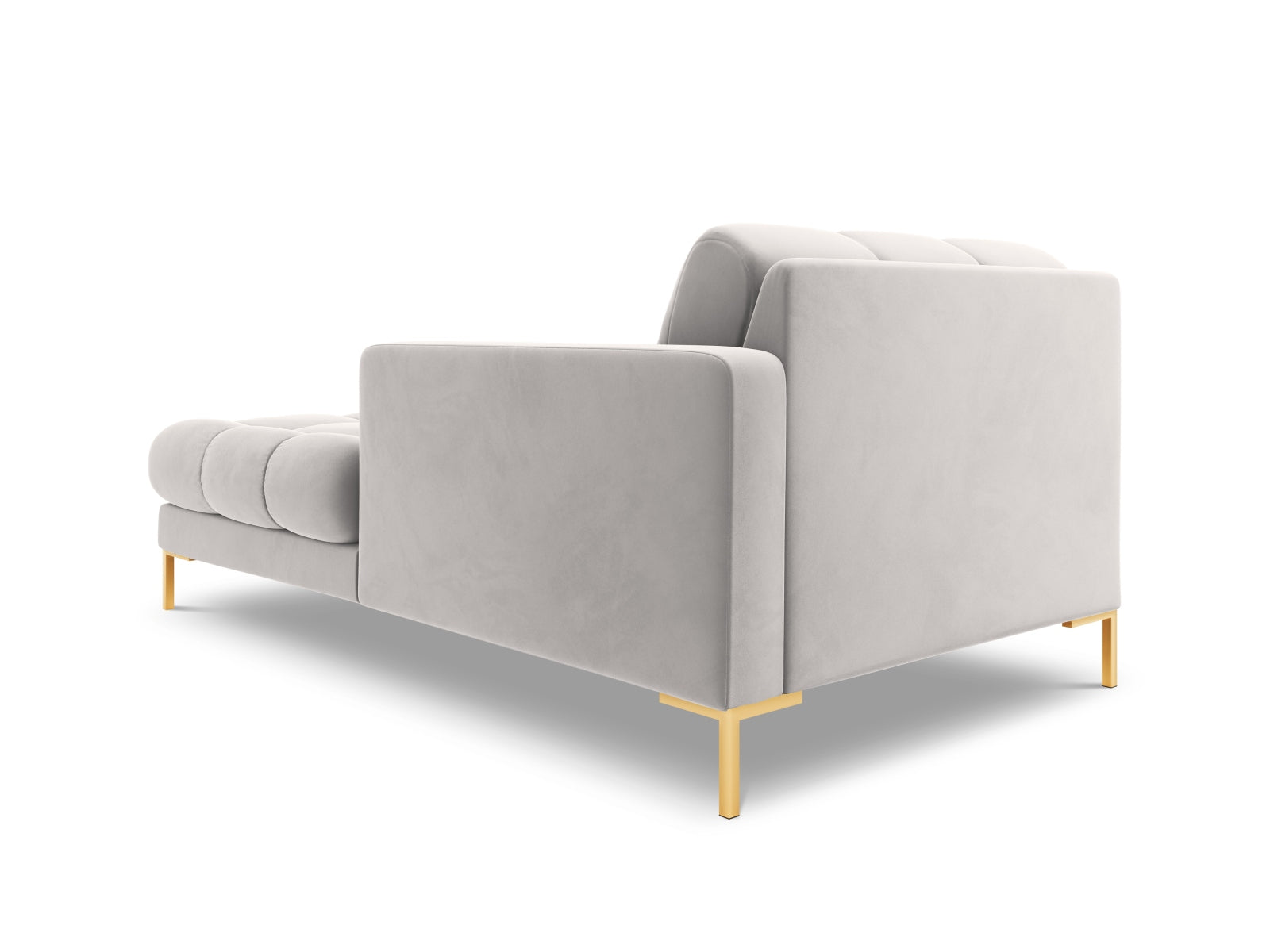 Stilvolle rechte Chaise Longue Bali für modulares Sofa, gefertigt aus edlem Silver-Bluvel, perfekt für entspannte Momente und zeitgemäße Einrichtung.