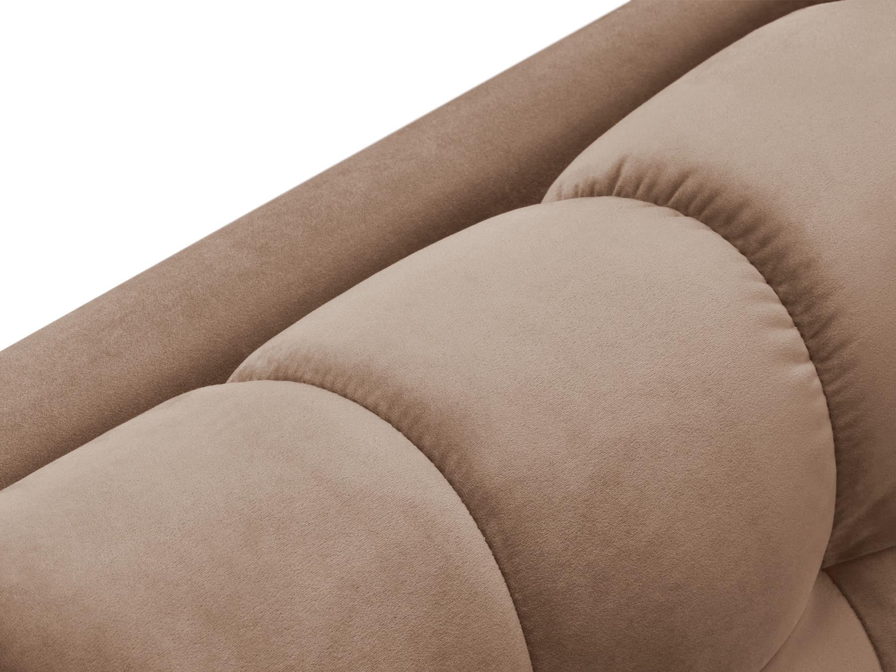 Moderne rechte Chaise Longue Bali in zartem Beige, perfekt für gemütliche Leseecken und stilvolle Einrichtungskonzepte.