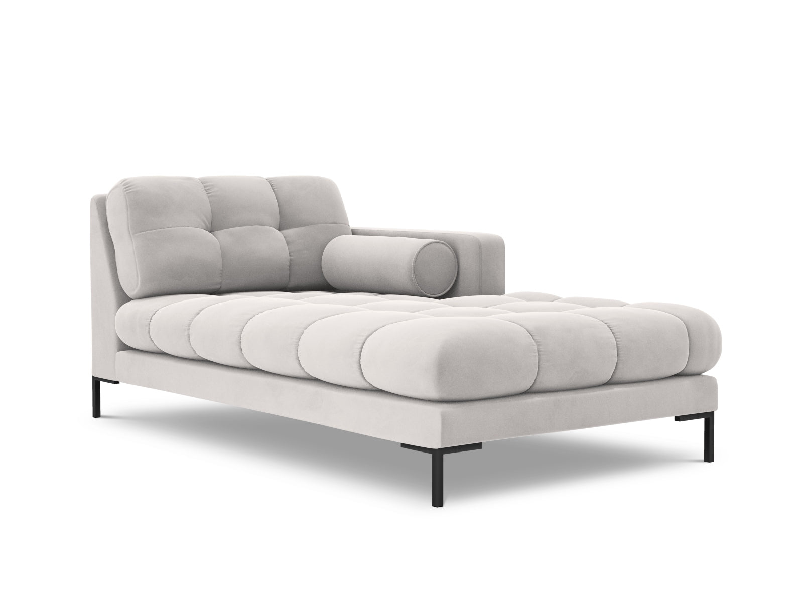 1-Sitzer Chaise Longue rechts Bali in Silver-Bluvel präsentiert im Onlineshop von KAQTU Design AG. Modulares Sofa ist von Cosmopolitan Design