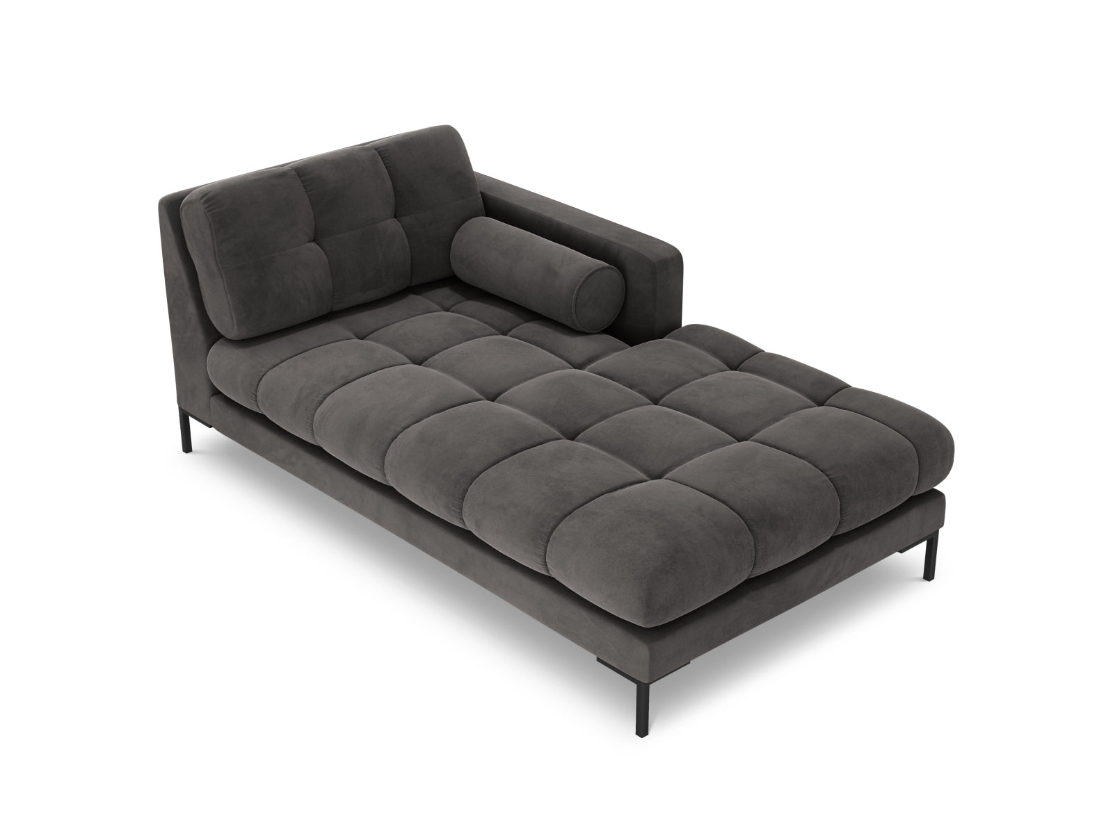 Elegante 1-Sitzer Chaise Longue rechts Bali in Dunkelgrau, ideal für stilvolle Wohnräume, erhältlich bei KAQTU Design AG.