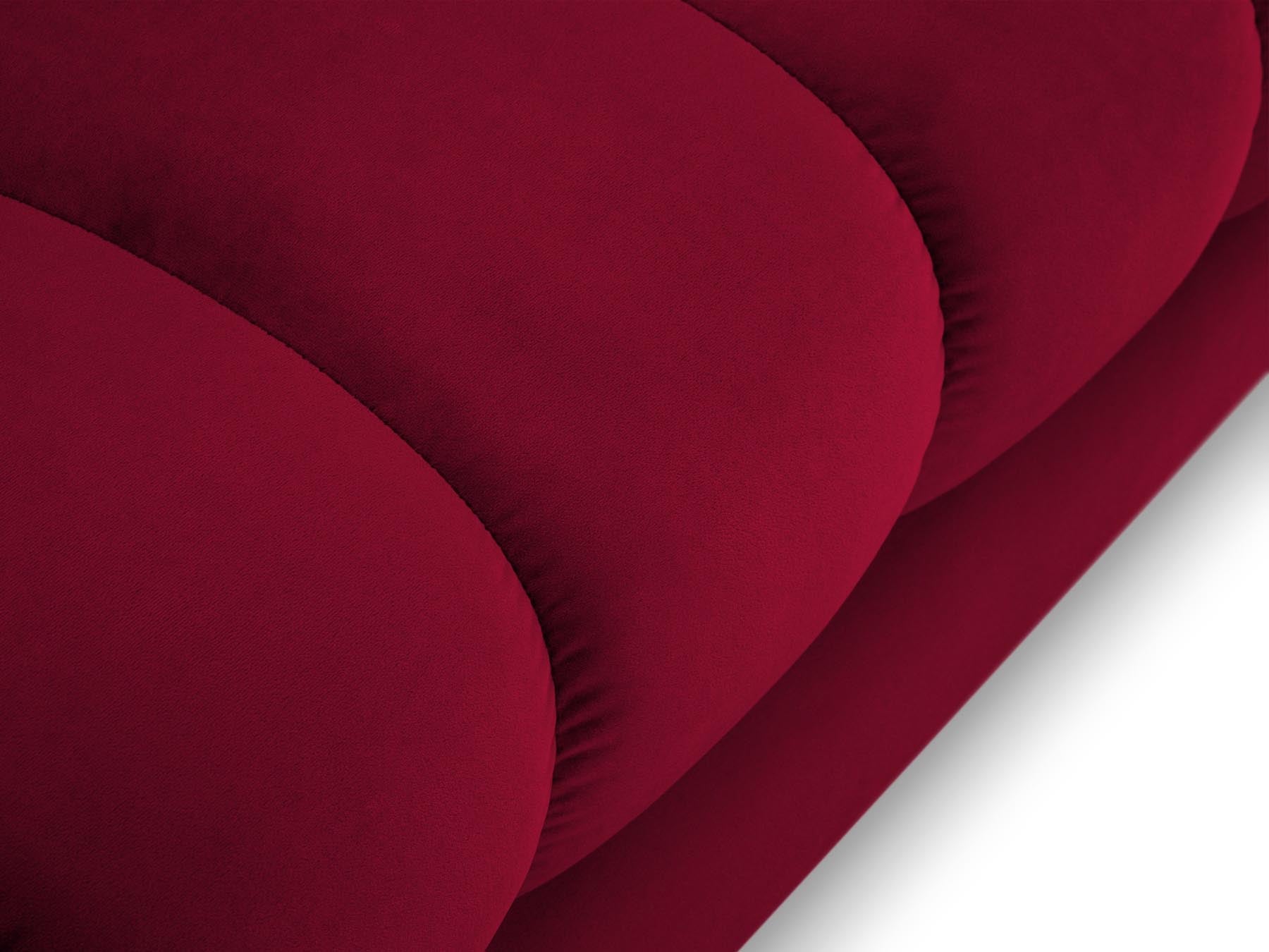 Moderne 1-Sitzer Chaise Longue rechts Bali in hochwertigem Red-Bluvel, perfekt für stilvolle Wohnräume und entspannende Momente.