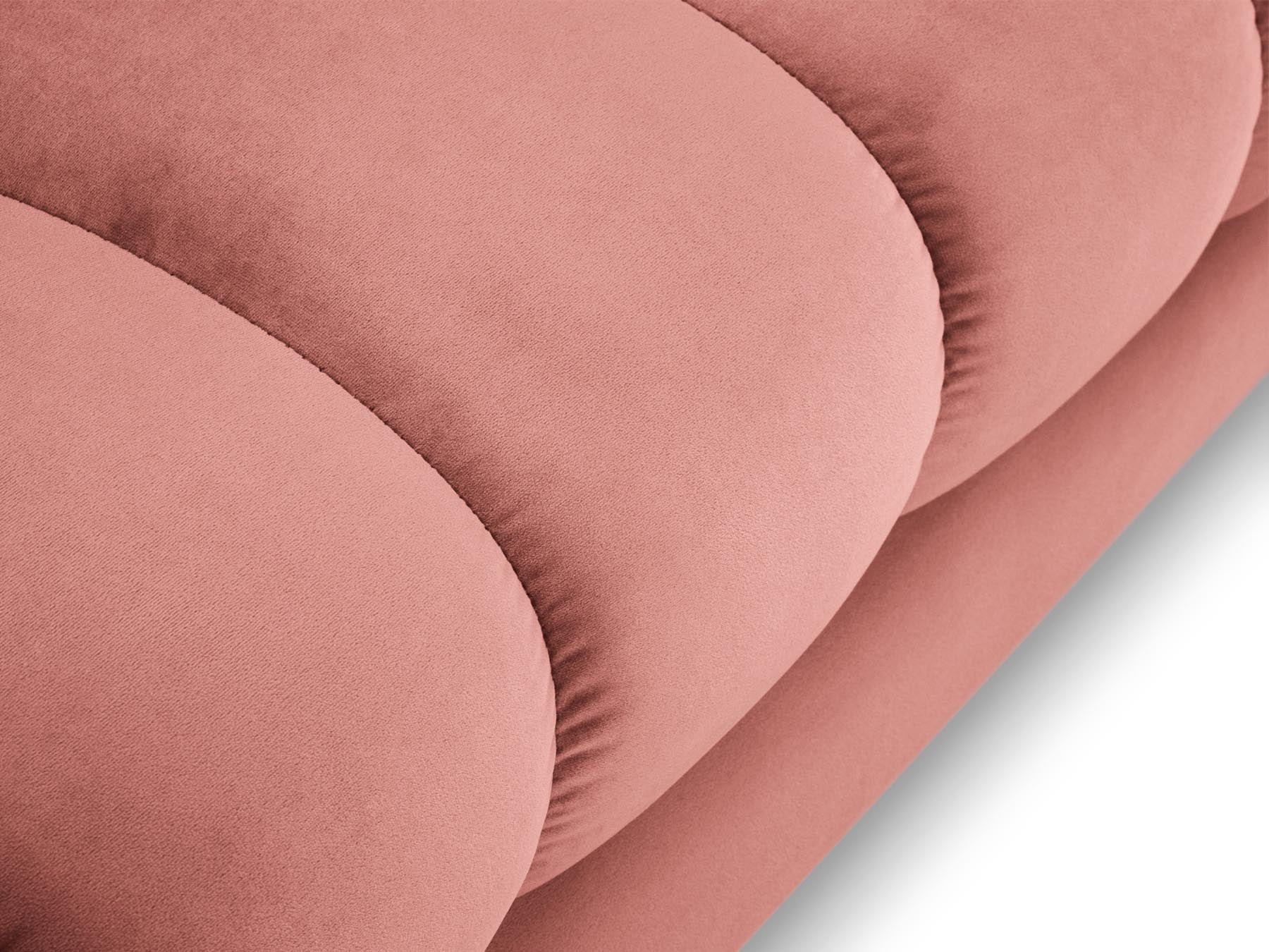 Moderne 1-Sitzer Chaise Longue rechts Bali in strahlendem Pink-Bluvel, perfekt für kreative und gemütliche Wohnkonzepte.