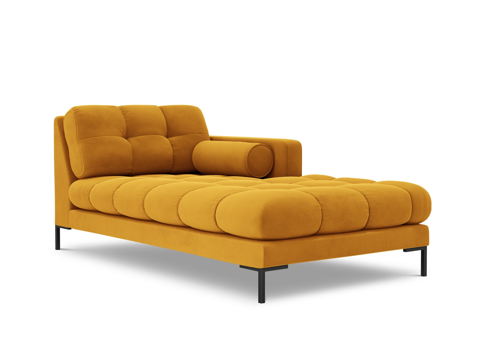 1-Sitzer Chaise Longue rechts Bali in Yellow-Bluvel präsentiert im Onlineshop von KAQTU Design AG. Modulares Sofa ist von Cosmopolitan Design