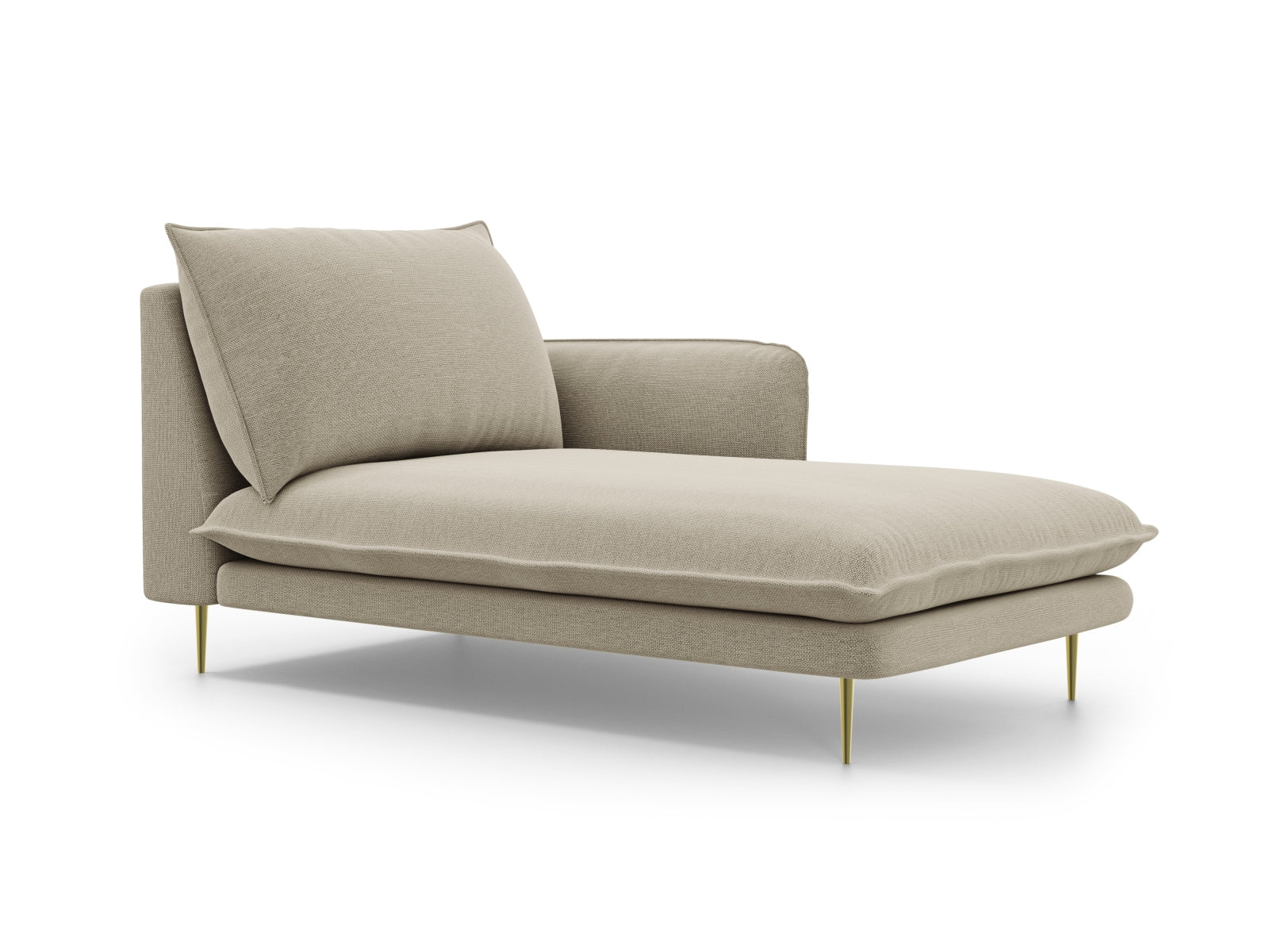 Vienna Sofa Chaise Lounge rechts 1 Sitz 110cm in Beige/Gold präsentiert im Onlineshop von KAQTU Design AG. L-Sofa rechts ist von Cosmopolitan Design