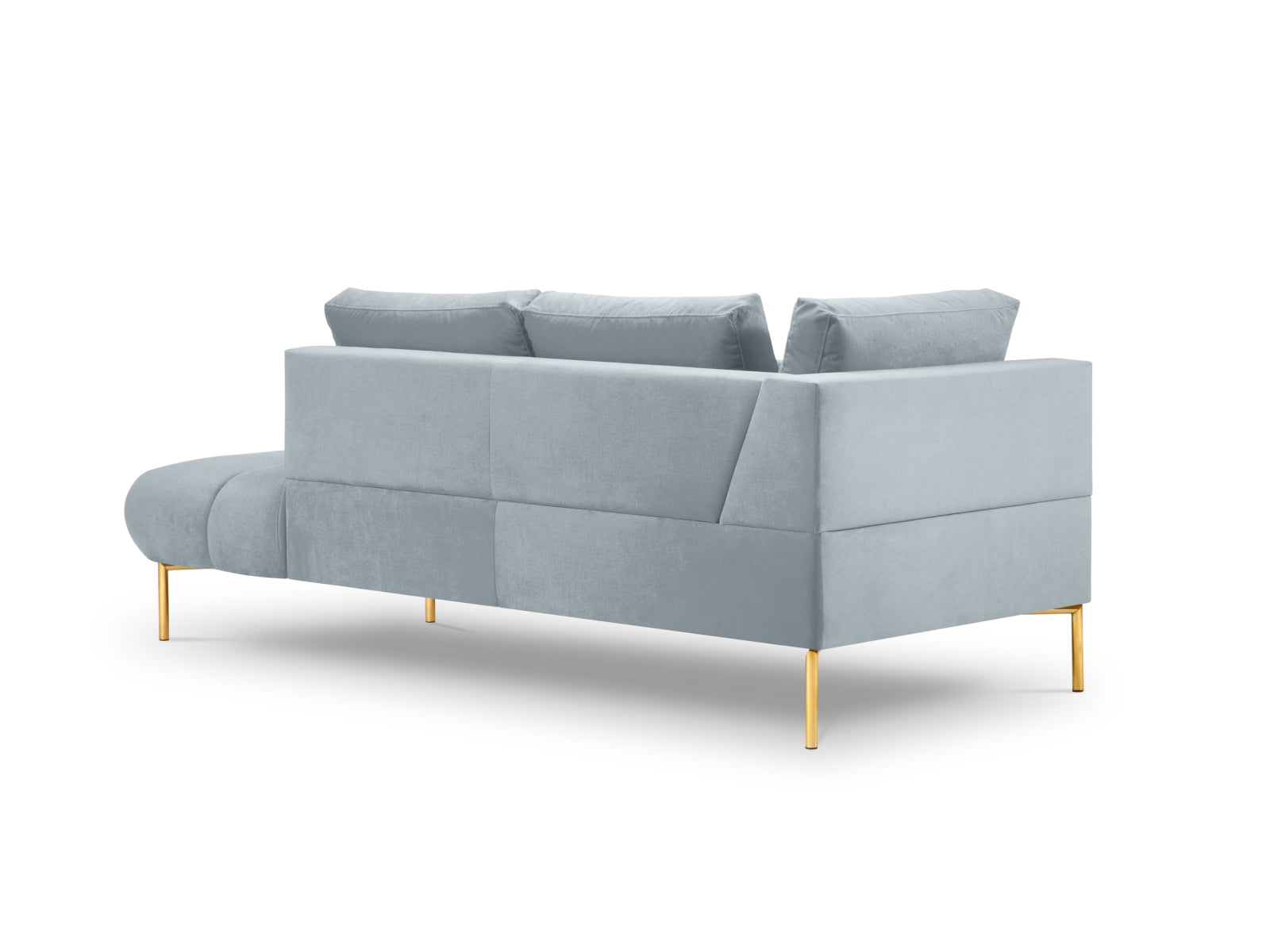 Erleben Sie luxuriösen Komfort mit der Hastings Velour Chaise Longue rechts 2 Sitzer von Cosmopolitan Design – perfekt für Ihr elegantes Zuhause.