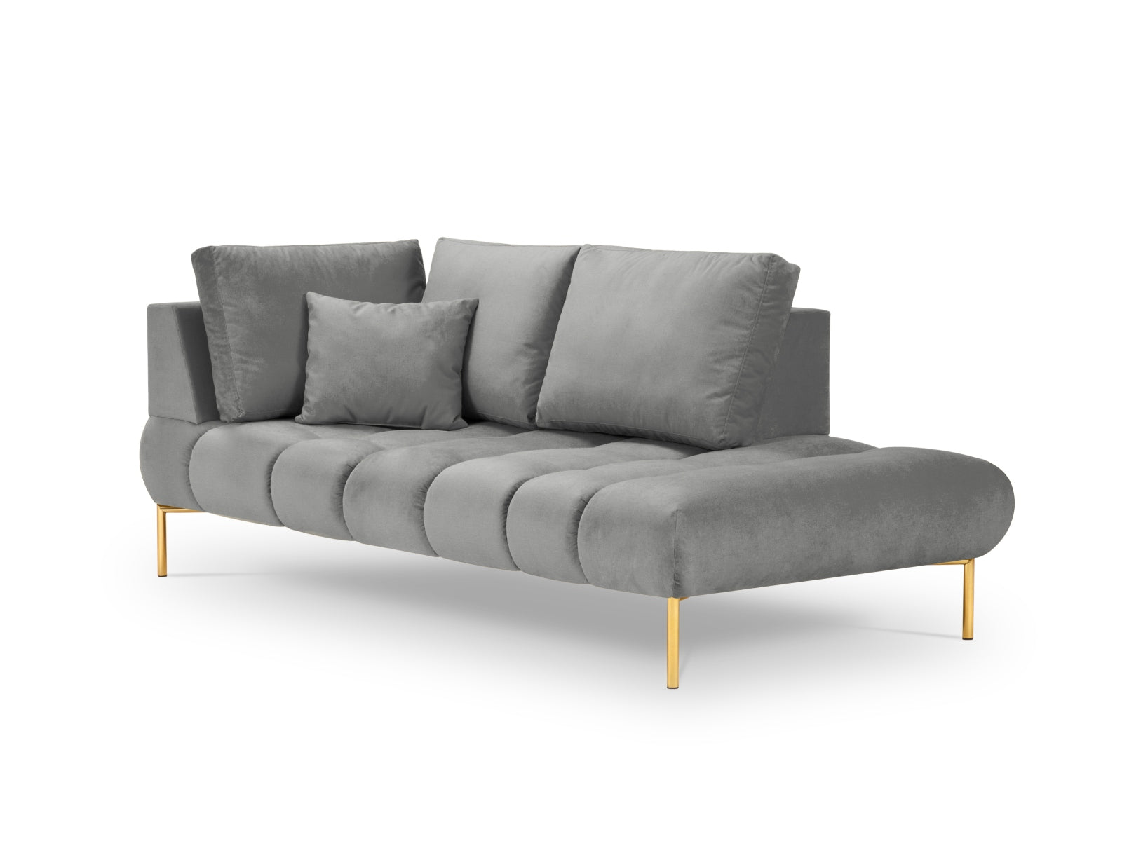 Hastings Velour Chaise Longue rechts 2 Sitzer in Grey präsentiert im Onlineshop von KAQTU Design AG. Modulares Sofa ist von Cosmopolitan Design