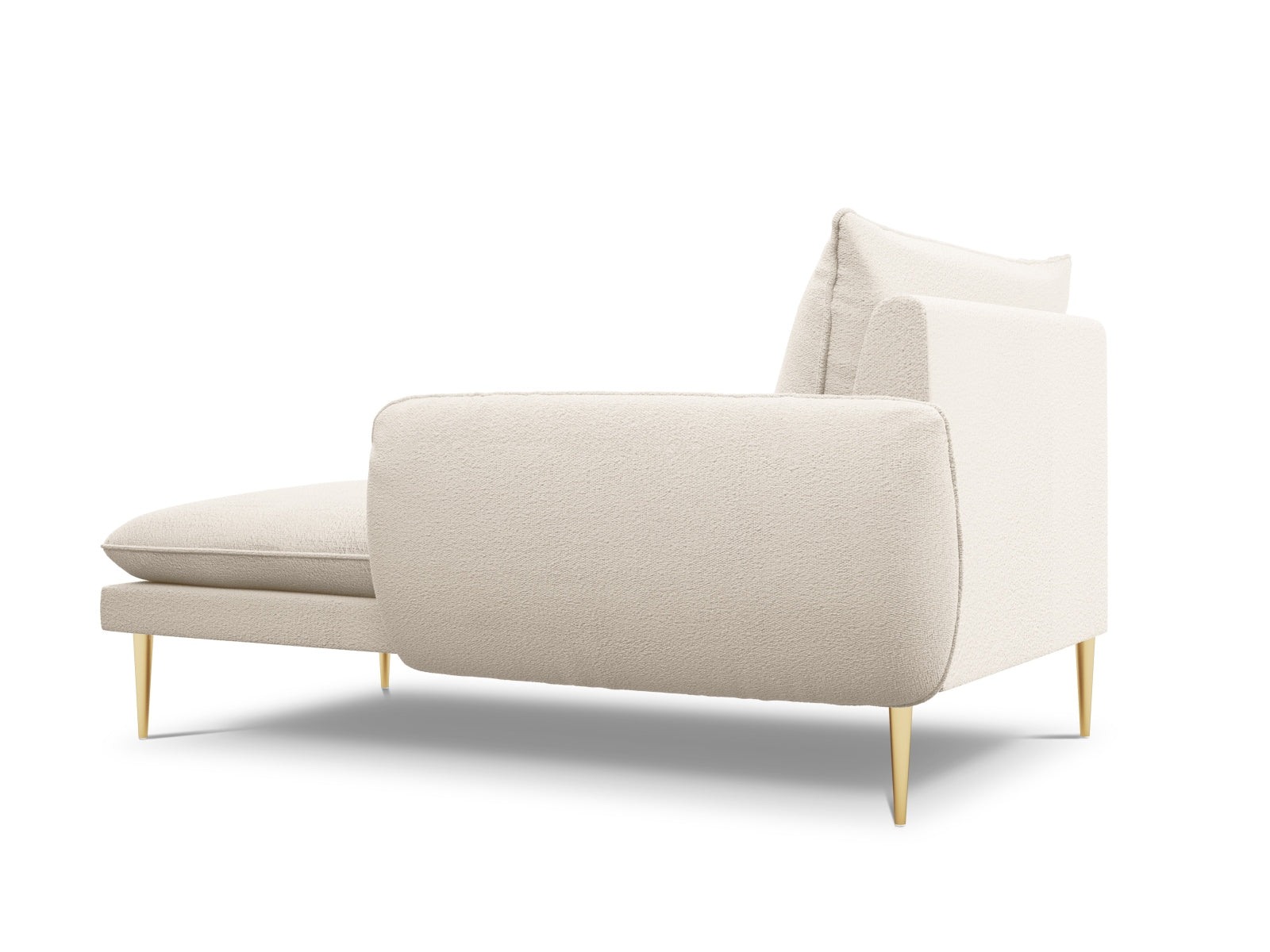 Vienna Boucle Sofa Chaise Lounge rechts 1 Sitz 110cm in Beige/Gold-Ascot präsentiert im Onlineshop von KAQTU Design AG. L-Sofa rechts ist von Cosmopolitan Design