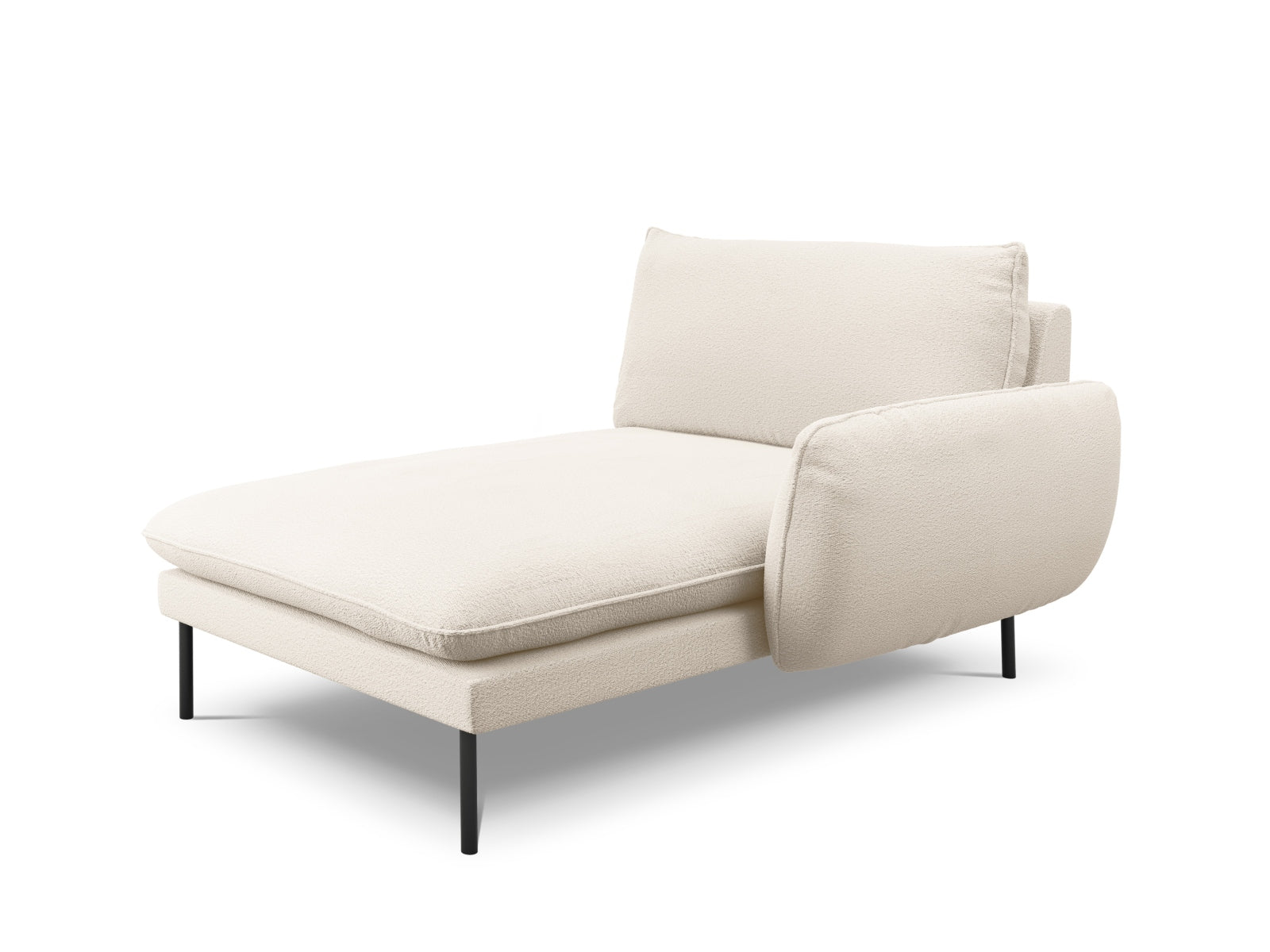 Vienna Boucle Sofa Chaise Lounge rechts 1 Sitz 110cm in Beige/Schwarz präsentiert im Onlineshop von KAQTU Design AG. L-Sofa rechts ist von Cosmopolitan Design