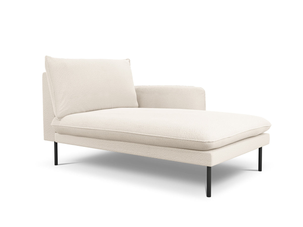 Vienna Boucle Sofa Chaise Lounge rechts 1 Sitz 110cm in Beige/Schwarz-Ascot präsentiert im Onlineshop von KAQTU Design AG. L-Sofa rechts ist von Cosmopolitan Design
