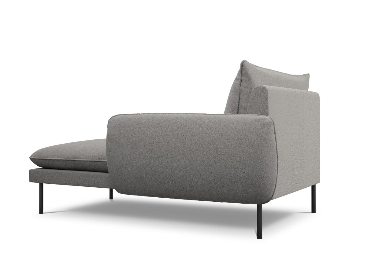 Vienna Boucle Sofa Chaise Lounge rechts 1 Sitz 110cm in Grey/Schwarz-Ascot präsentiert im Onlineshop von KAQTU Design AG. L-Sofa rechts ist von Cosmopolitan Design