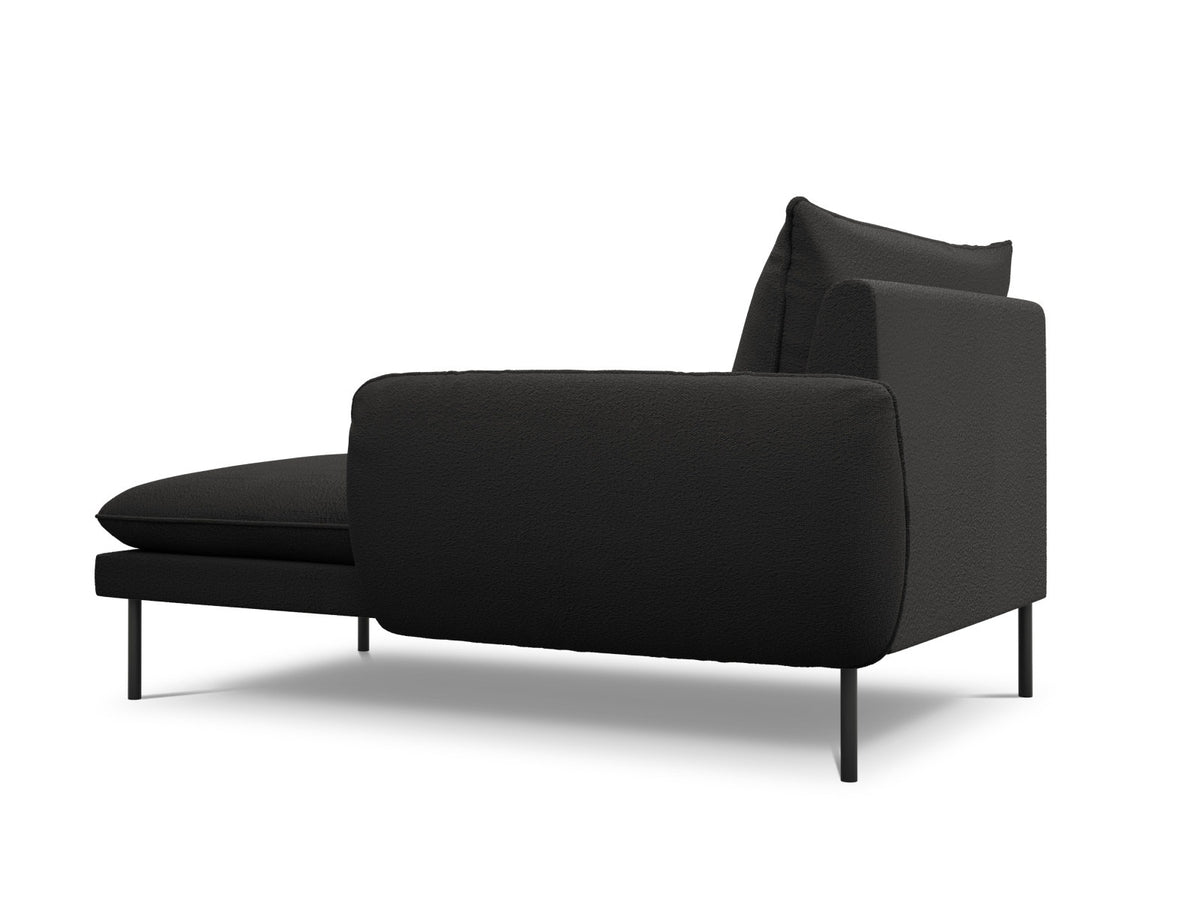 Vienna Boucle Sofa Chaise Lounge rechts 1 Sitz 110cm in Black/Schwarz-Ascot präsentiert im Onlineshop von KAQTU Design AG. L-Sofa rechts ist von Cosmopolitan Design