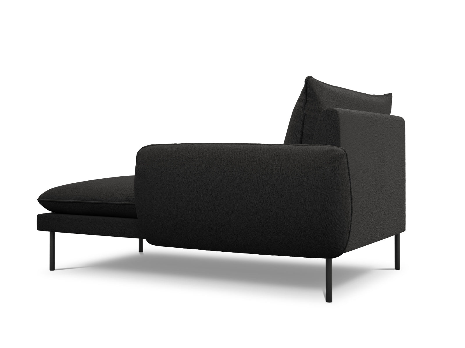 Vienna Boucle Sofa Chaise Lounge rechts 1 Sitz 110cm in Black/Schwarz-Ascot präsentiert im Onlineshop von KAQTU Design AG. L-Sofa rechts ist von Cosmopolitan Design