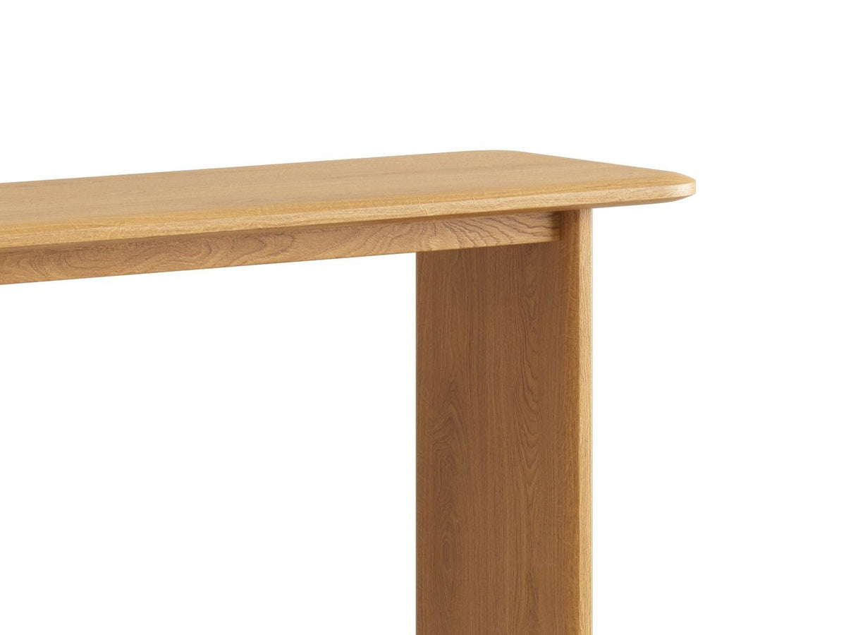 Foto der Toledo Konsole 40cm von Cosmopolitan Design in Natural Oak-Wood mit Eichenbeinen, Masse 120x40x76cm, Serie Toledo.