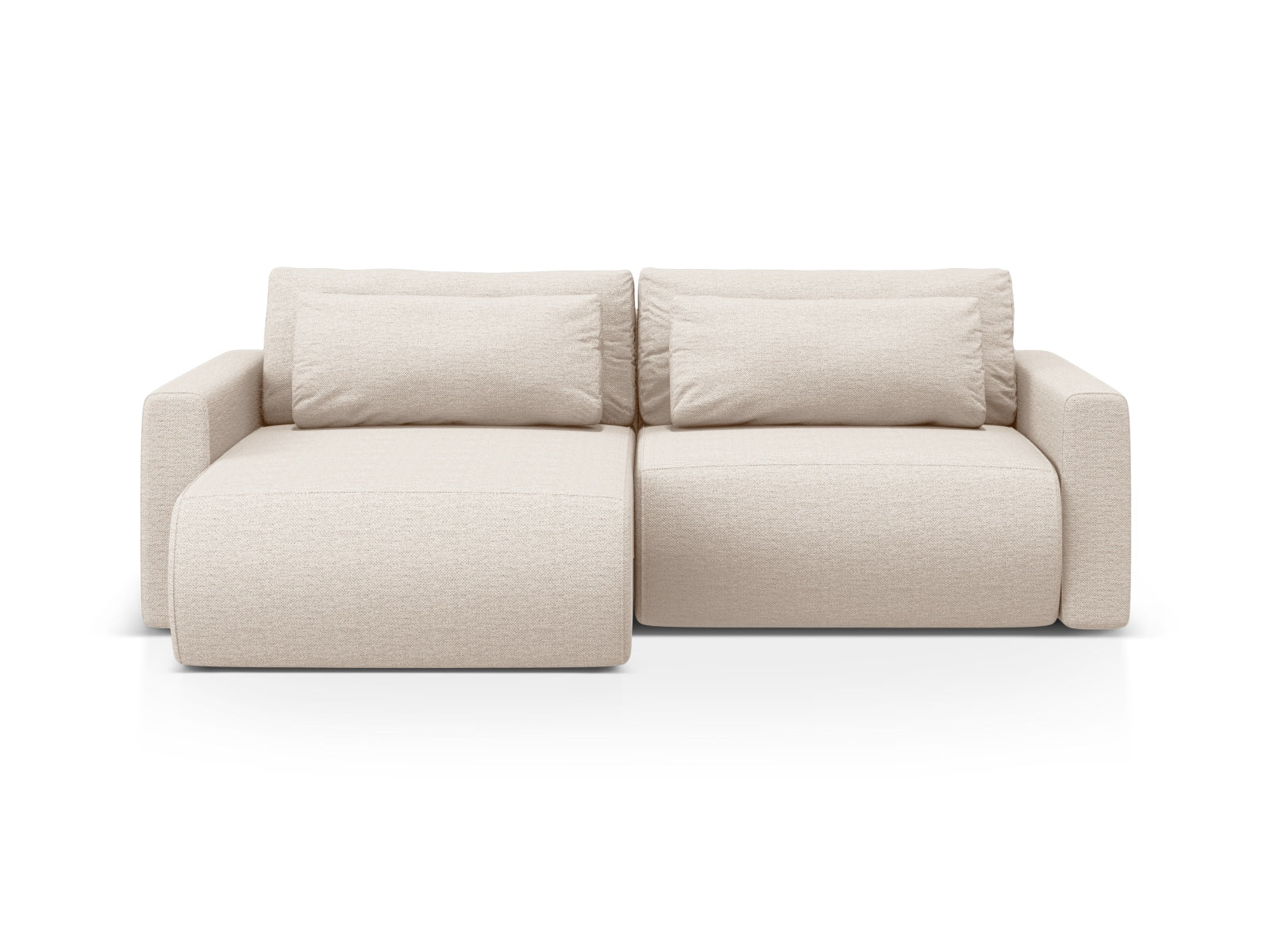 Belfast Ecksofa mit Schlaffunktion und Stauraum 3 Sitzer in Beige-Heritage präsentiert im Onlineshop von KAQTU Design AG. L-Sofa links ist von Cosmopolitan Design