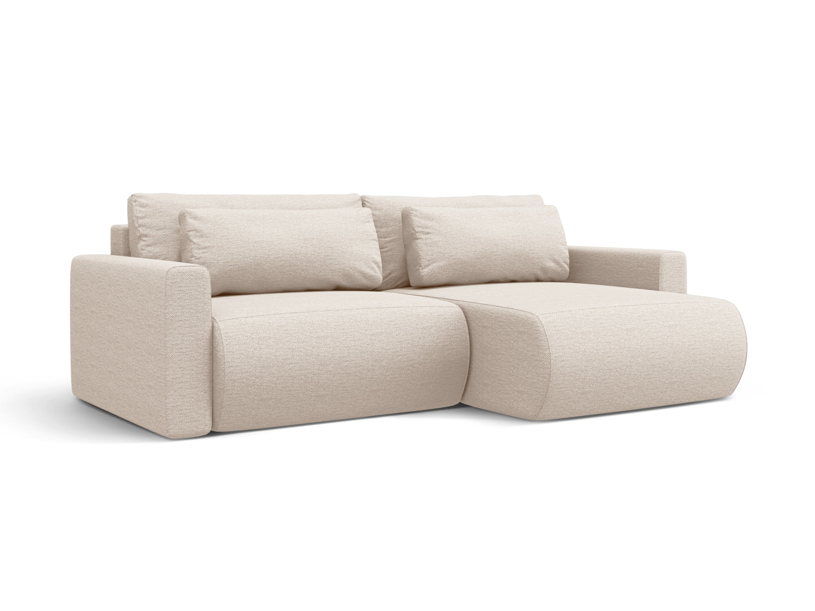Beige Belfast Ecksofa mit Schlaffunktion und Stauraum, 3-Sitzer, linksseitig, stilvolles Design von Cosmopolitan Design, ideal für moderne Wohnräume.