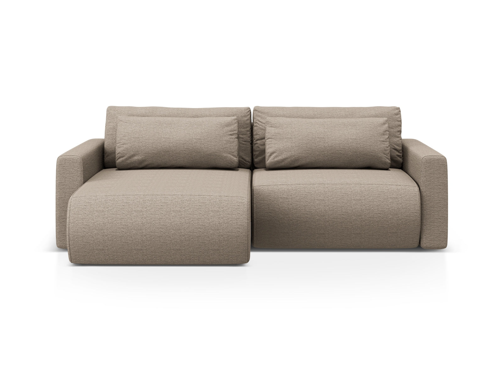 Belfast Ecksofa mit Schlaffunktion und Stauraum 3 Sitzer in Dark Beige-Heritage präsentiert im Onlineshop von KAQTU Design AG. L-Sofa links ist von Cosmopolitan Design