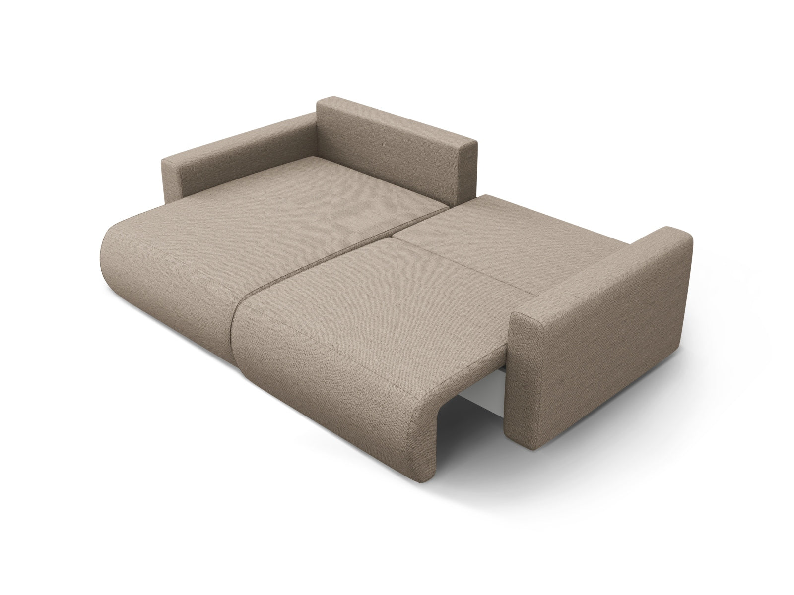 Stylisches L-Sofa Belfast in Dunkelbeige, 3-Sitzer mit praktischer Schlaffunktion und integriertem Stauraum für vielseitige Nutzung.