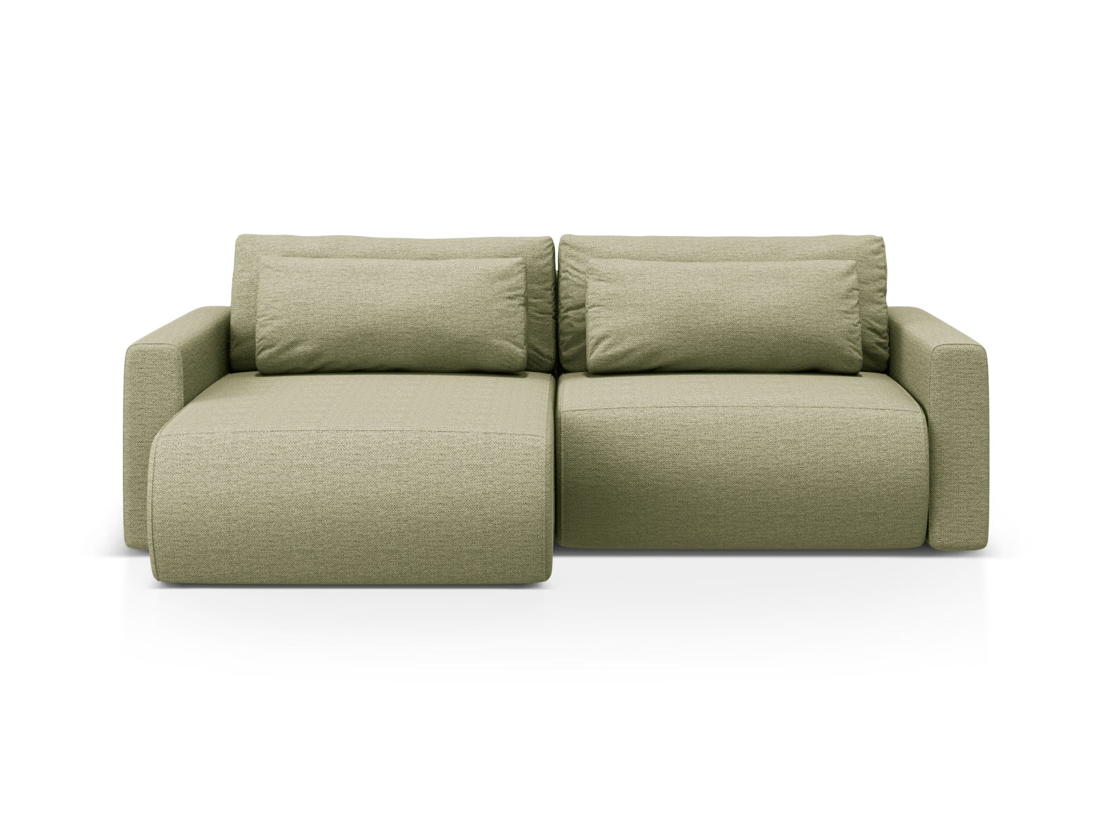 Belfast Ecksofa mit Schlaffunktion und Stauraum 3 Sitzer in Olive-Heritage präsentiert im Onlineshop von KAQTU Design AG. L-Sofa links ist von Cosmopolitan Design