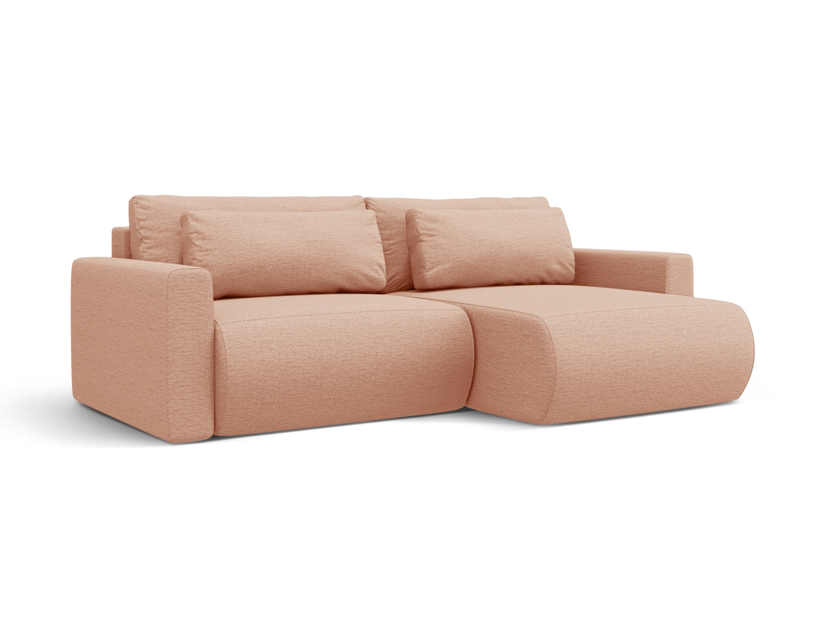 Stylisches Belfast Ecksofa in Peach-Heritage, 3-Sitzer mit Schlaffunktion und Stauraum, ideal für moderne Wohnräume.