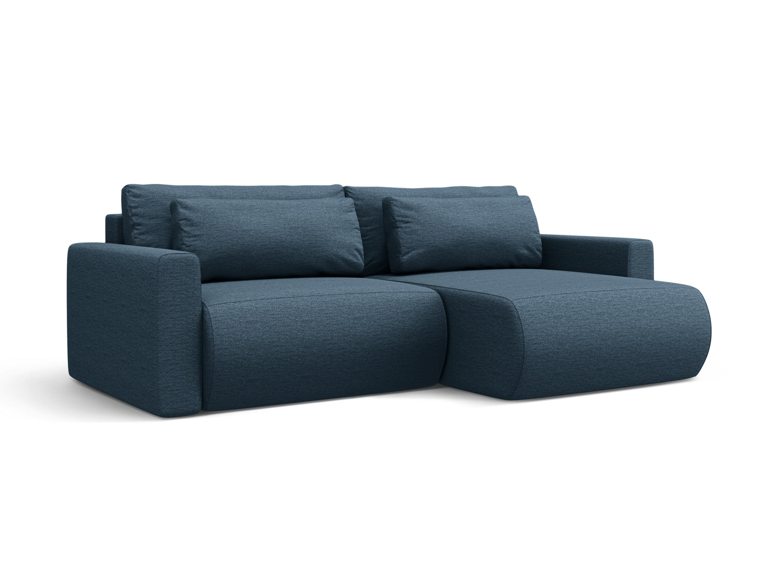 Elegantes Belfast Ecksofa in Blue-Heritage, 3-Sitzer mit Schlaffunktion und Stauraum, ideal für stilvolle Wohnräume.