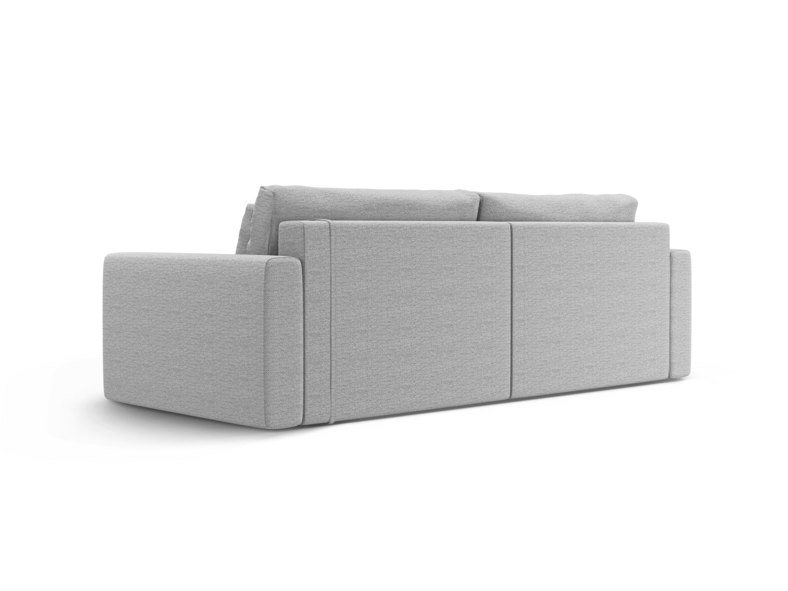 Elegantes Belfast Ecksofa in Grau, 3-Sitzer mit praktischer Schlaffunktion und integriertem Stauraum, perfekt für gemütliche Wohnzimmer.