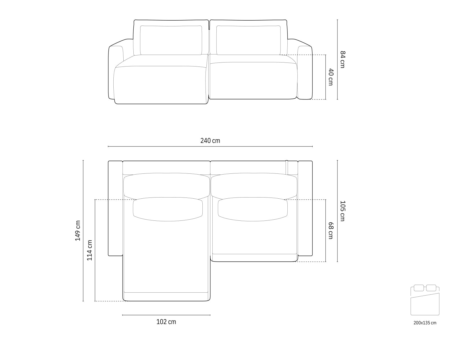 Elegantes Belfast Ecksofa in Grau, 3-Sitzer mit cleverer Schlaffunktion und praktischem Stauraum für optimalen Komfort und Funktionalität.
