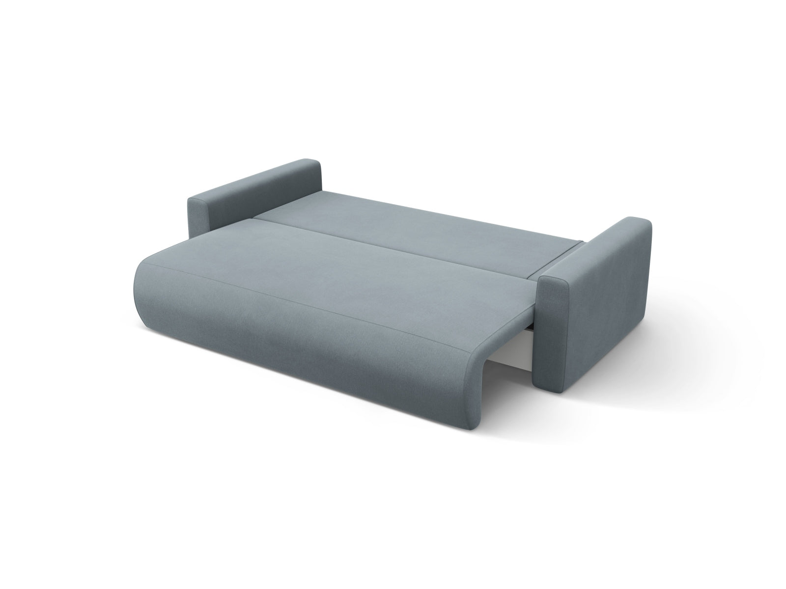 Stylisches L-Sofa Belfast in Blue Grey-Magic Velvet, 3-Sitzer mit praktischer Schlaffunktion und cleverem Stauraum für modernes Wohnen.
