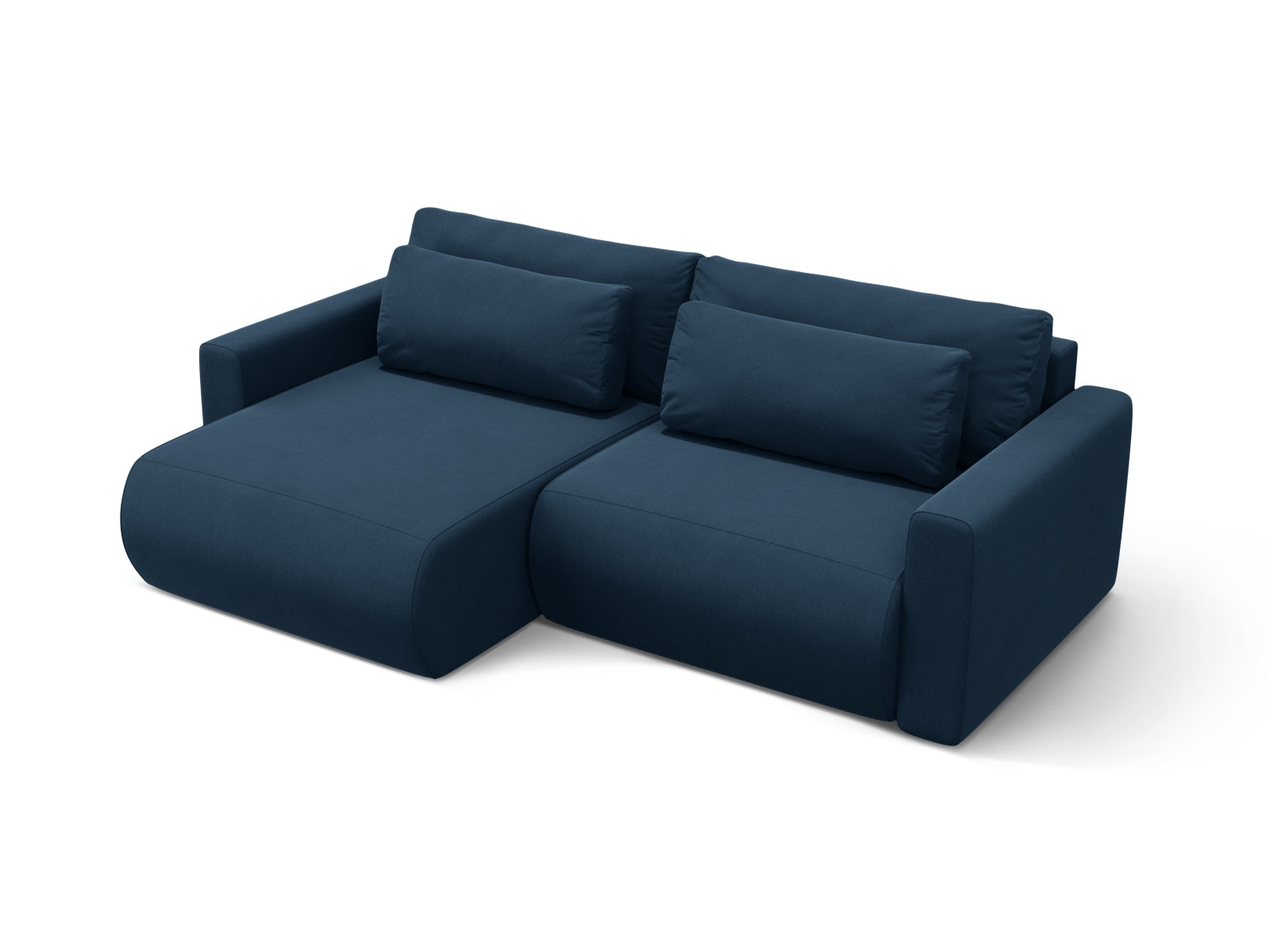 Elegantes Belfast Ecksofa in Royalblau, 3-Sitzer mit cleverer Schlaffunktion und Stauraum, ideal für stilvolle Wohnräume.