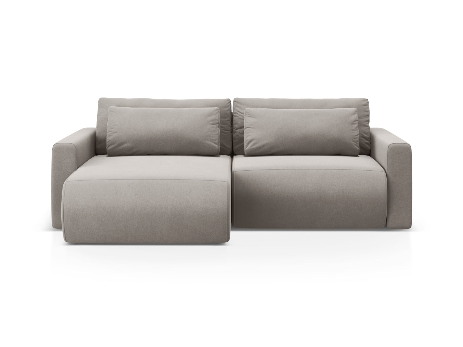 Belfast Ecksofa mit Schlaffunktion und Stauraum 3 Sitzer in Warm grey-Magic Velvet präsentiert im Onlineshop von KAQTU Design AG. L-Sofa links ist von Cosmopolitan Design