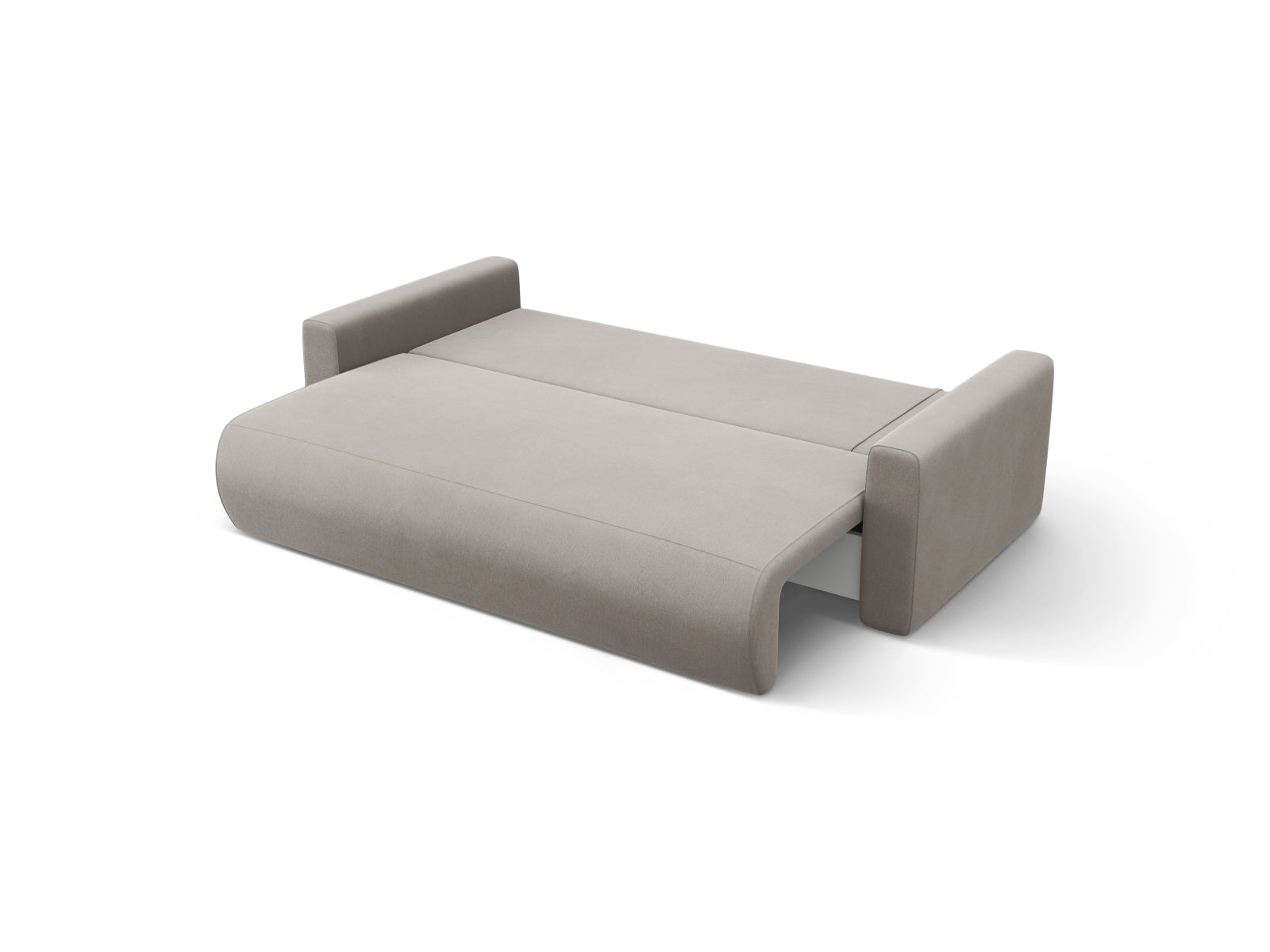 Modernes L-Sofa in Warm Grey, 3-Sitzer mit cleverer Schlaffunktion und Stauraum, ideal für stilvolle Wohnräume.
